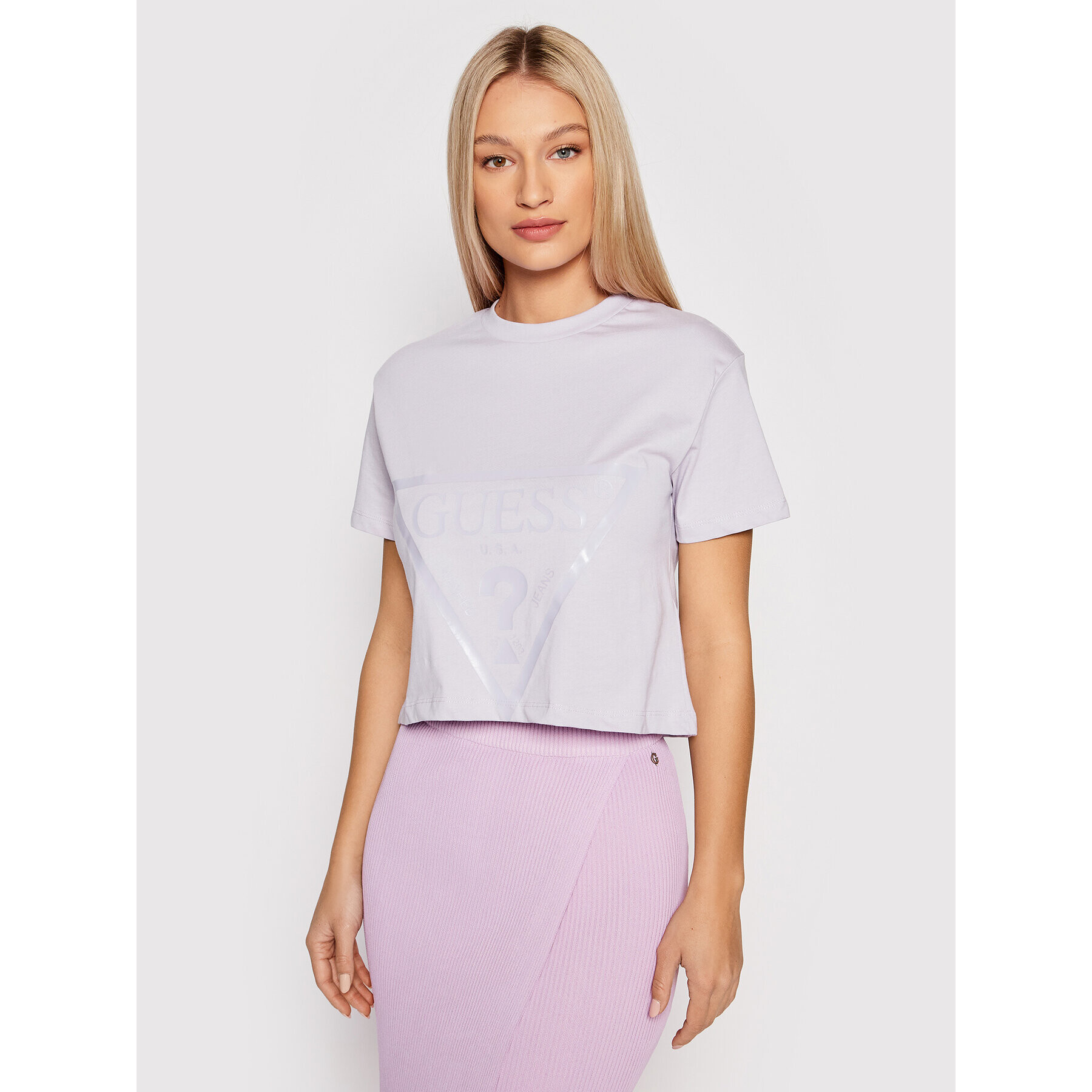 Guess Тишърт V2RI00 K8HM0 Виолетов Relaxed Fit - Pepit.bg