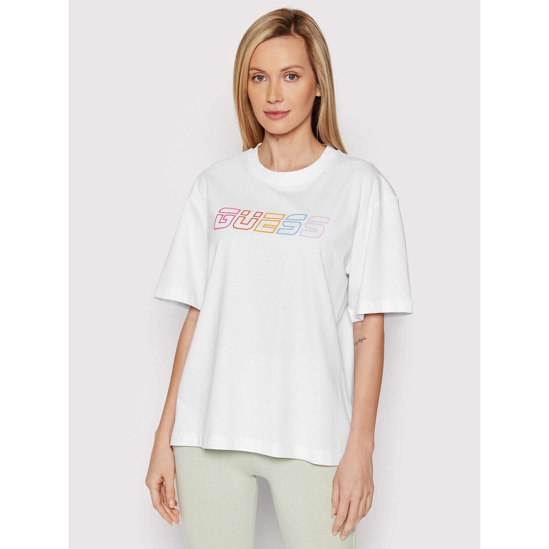 Guess Тишърт V2RI02 I3Z11 Бял Relaxed Fit - Pepit.bg