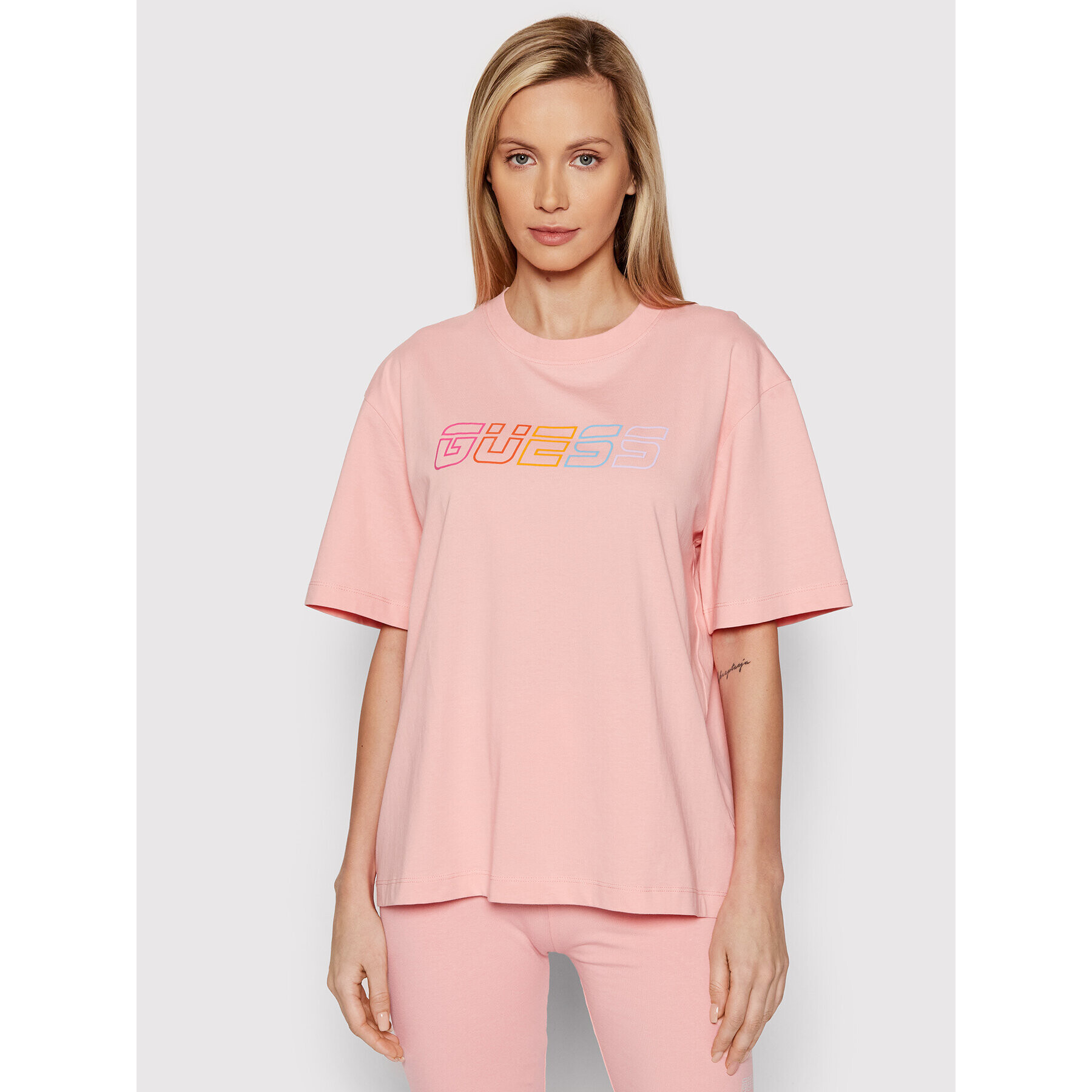 Guess Тишърт V2RI02 I3Z11 Розов Relaxed Fit - Pepit.bg