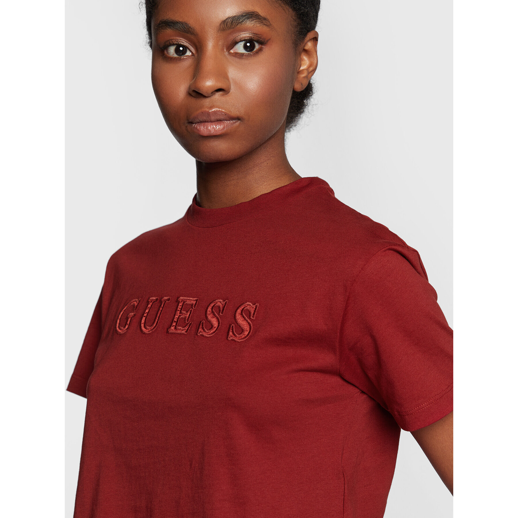 Guess Тишърт V2RI07 K8HM0 Бордо Regular Fit - Pepit.bg