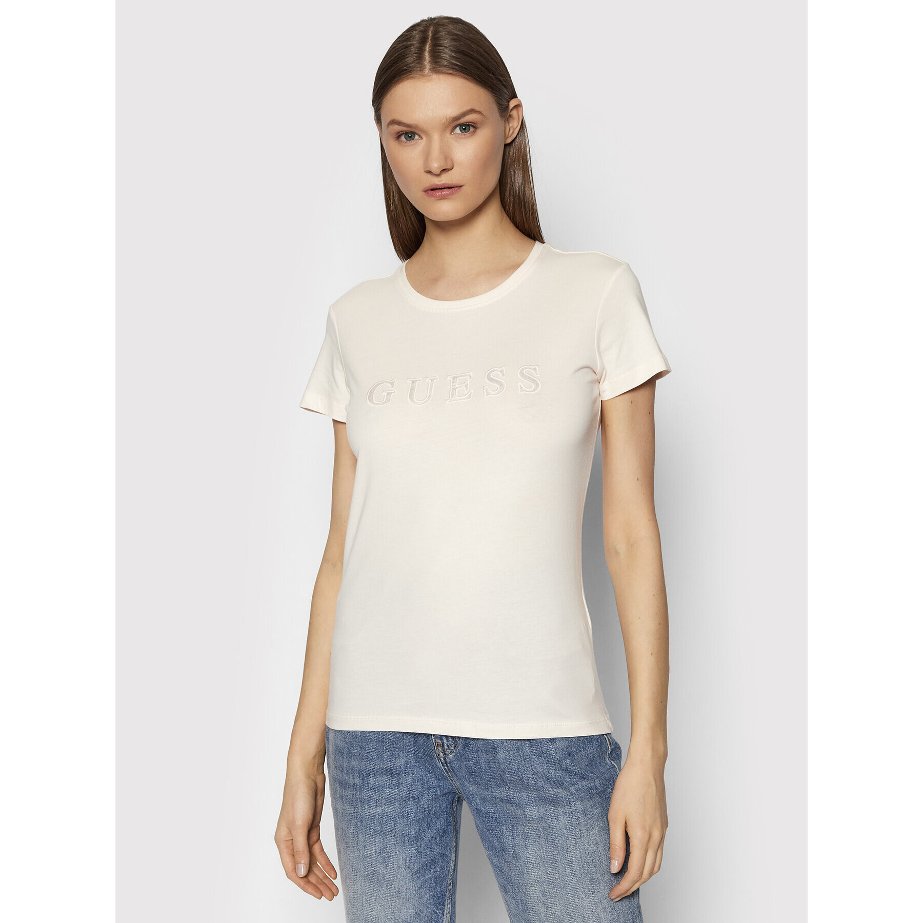 Guess Тишърт V2RI08 K8HM0 Бежов Regular Fit - Pepit.bg