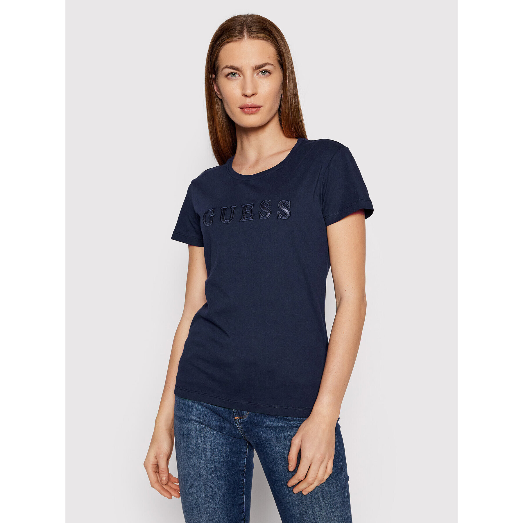 Guess Тишърт V2RI08 K8HM0 Тъмносин Regular Fit - Pepit.bg
