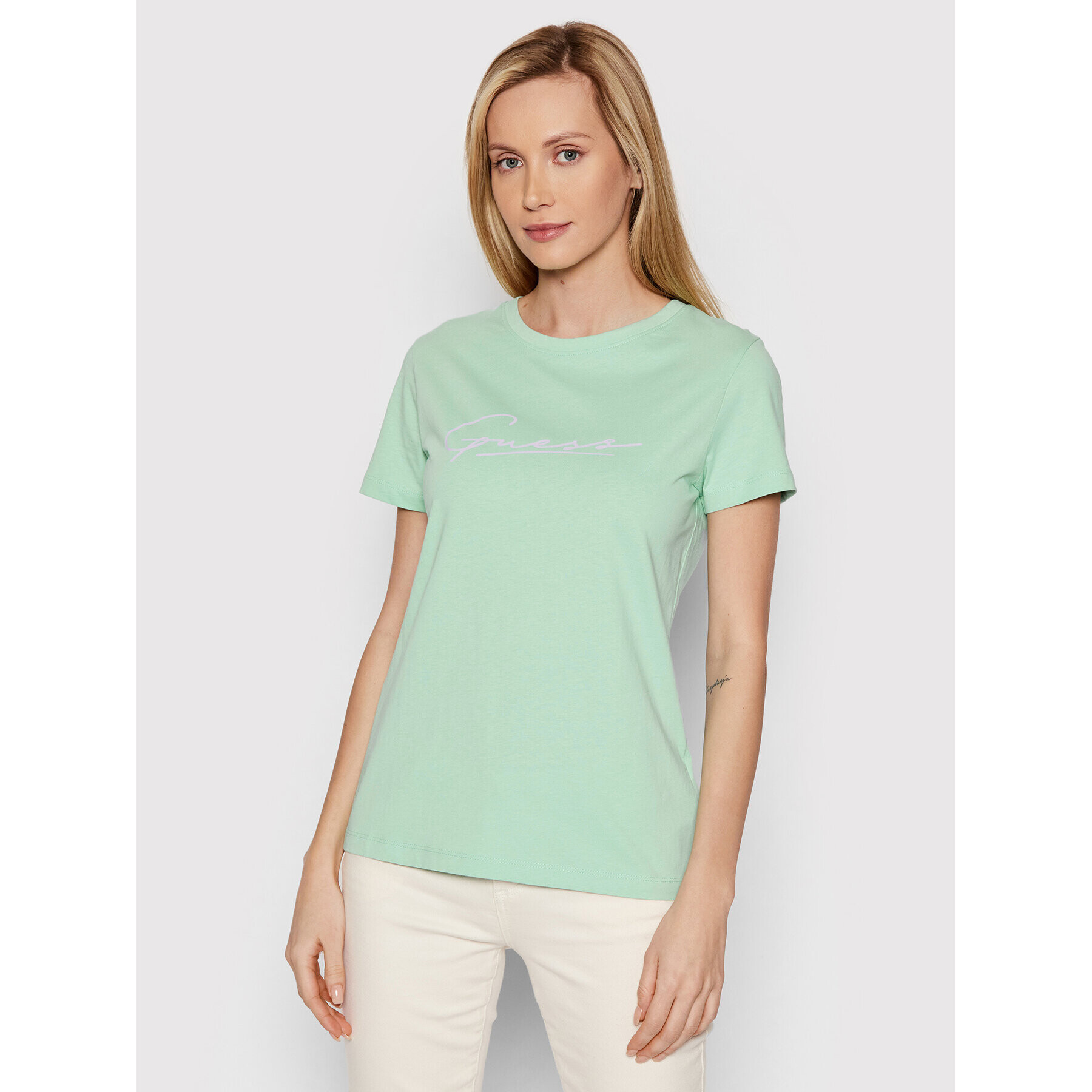 Guess Тишърт V2RI11 I3Z11 Зелен Regular Fit - Pepit.bg