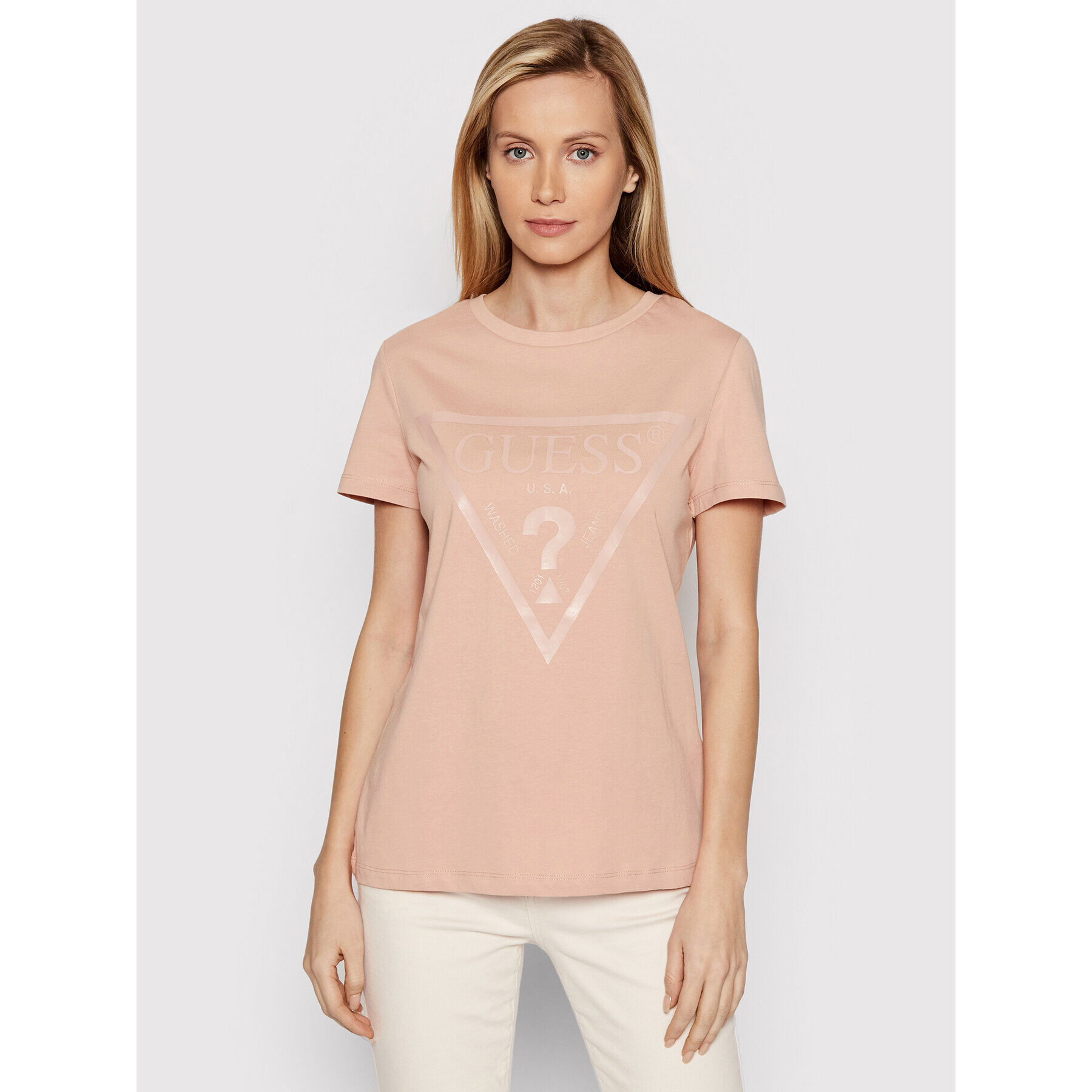 Guess Тишърт V2RI13 K8HM0 Розов Regular Fit - Pepit.bg