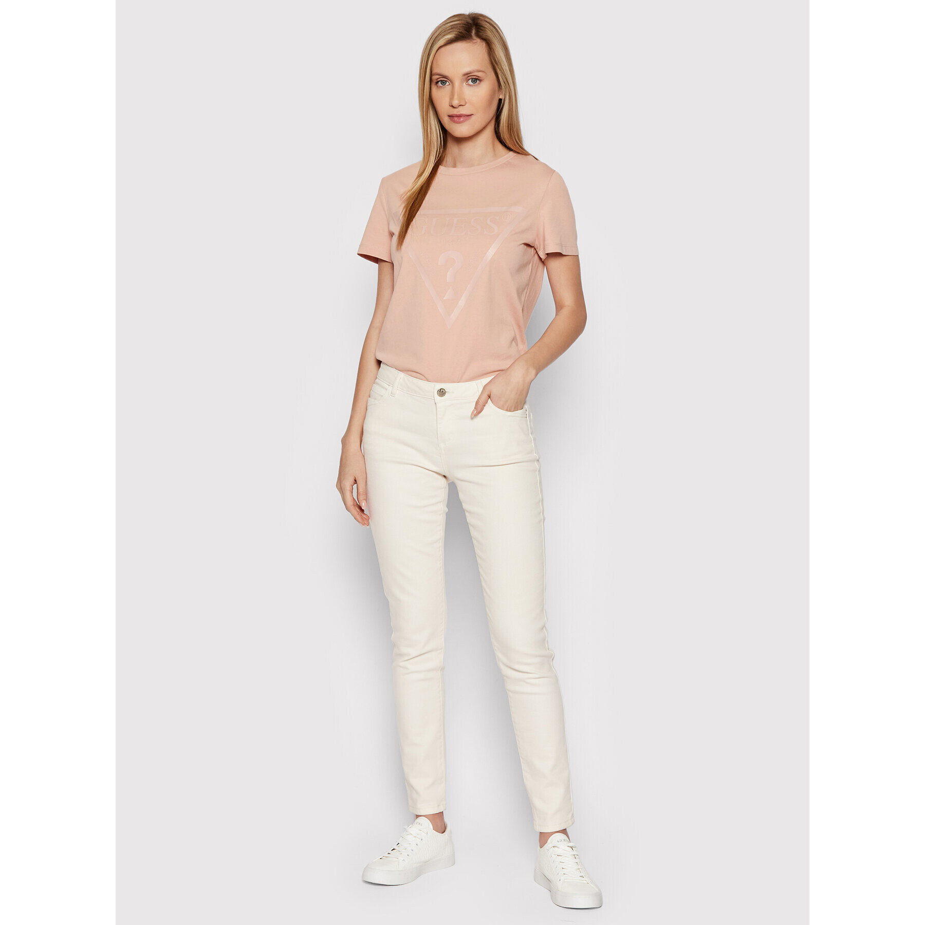 Guess Тишърт V2RI13 K8HM0 Розов Regular Fit - Pepit.bg
