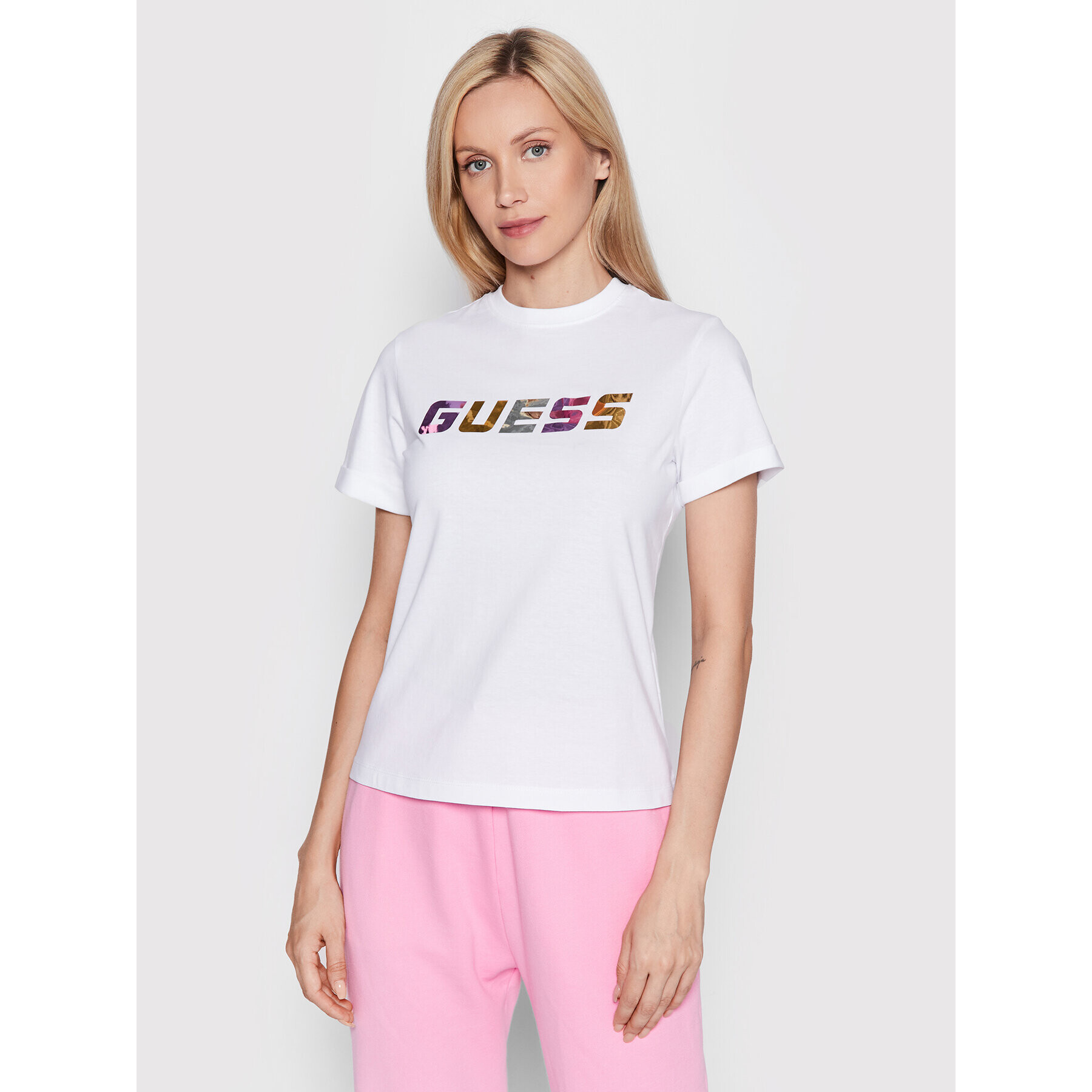Guess Тишърт V2YI04 I3Z11 Бял Regular Fit - Pepit.bg