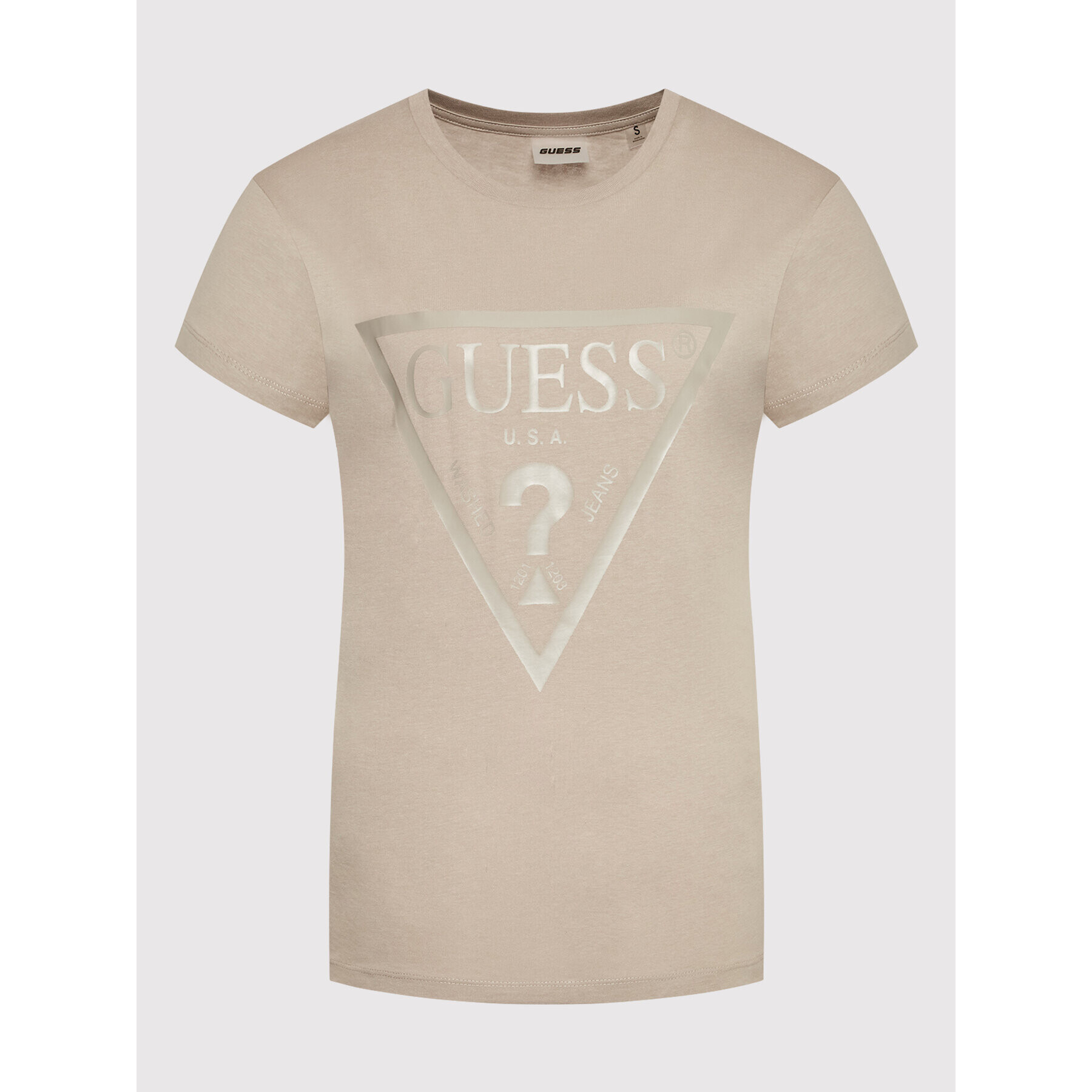 Guess Тишърт V2YI07 K8HM0 Бежов Regular Fit - Pepit.bg