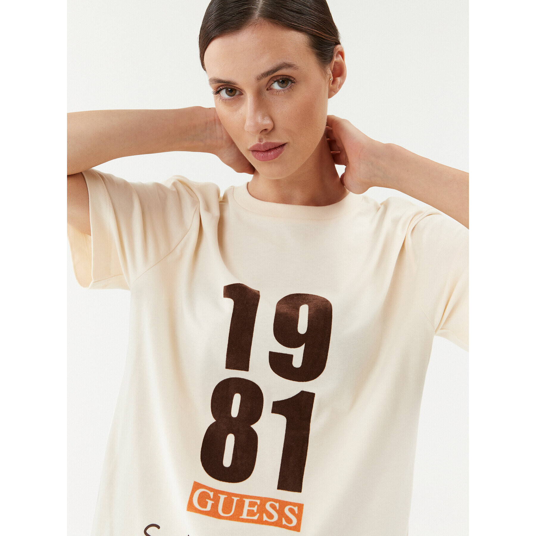 Guess Тишърт V3BI00 KA260 Бежов Regular Fit - Pepit.bg