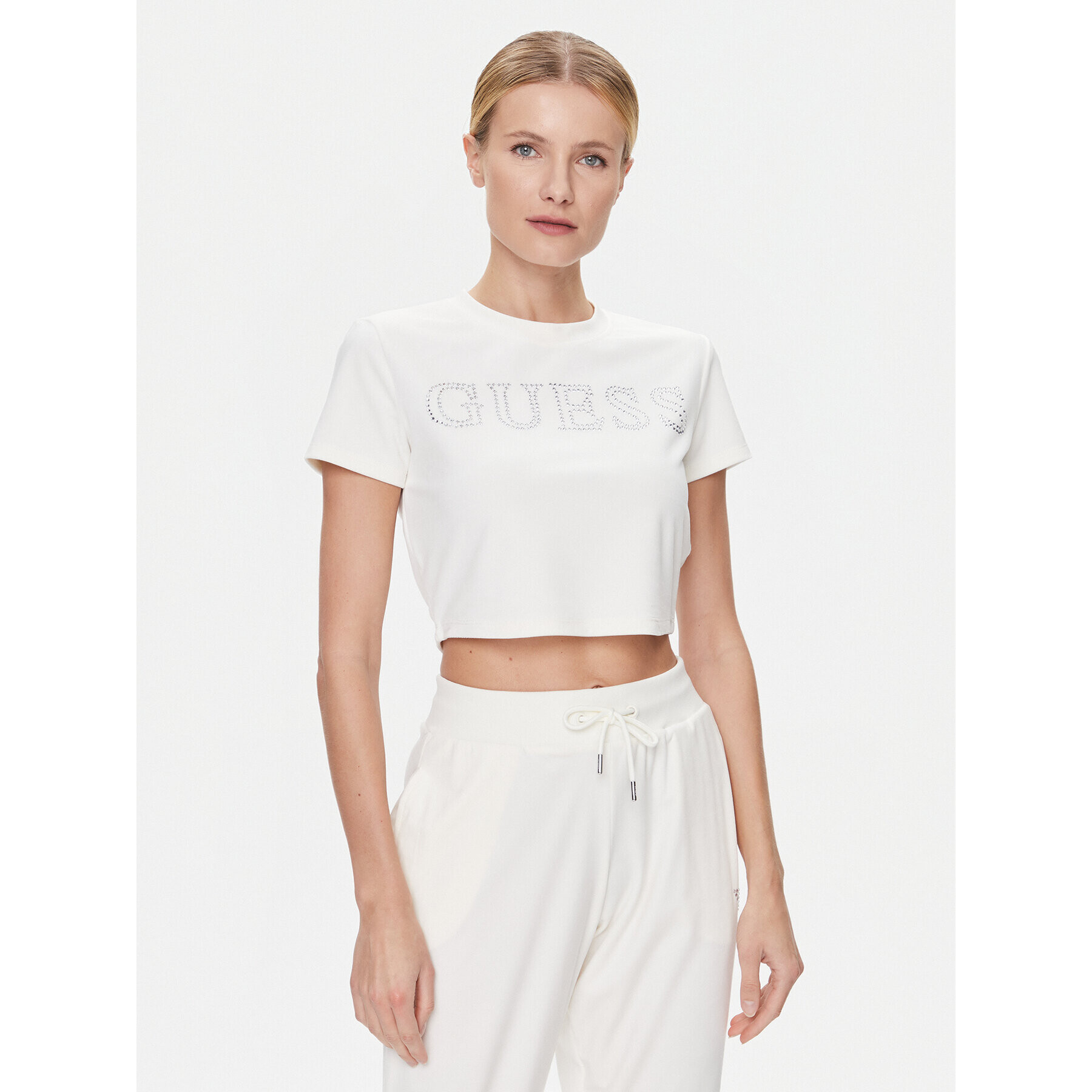 Guess Тишърт V3BI01 KBXI2 Екрю Boxy Fit - Pepit.bg