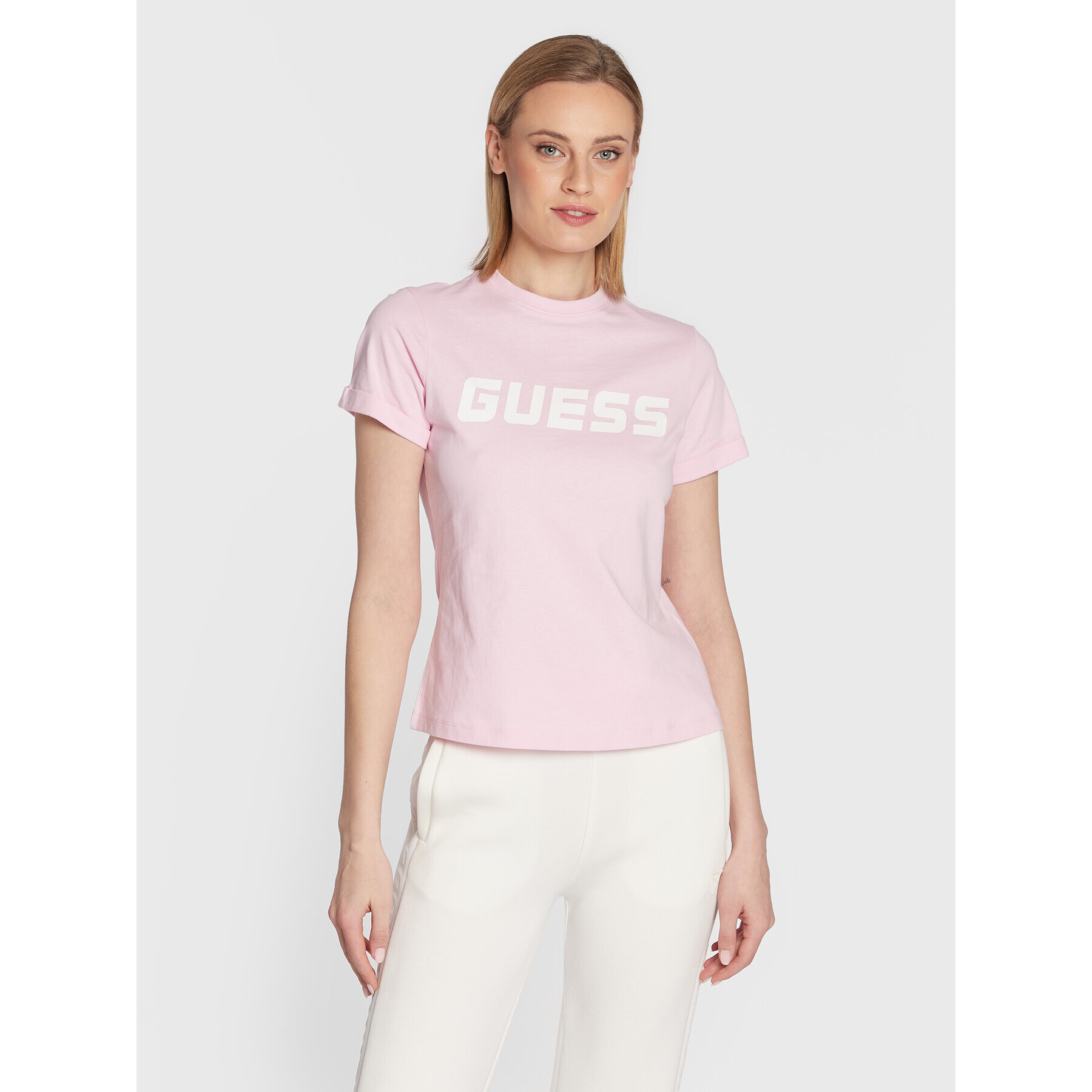 Guess Тишърт V3RI02 I3Z14 Розов Regular Fit - Pepit.bg