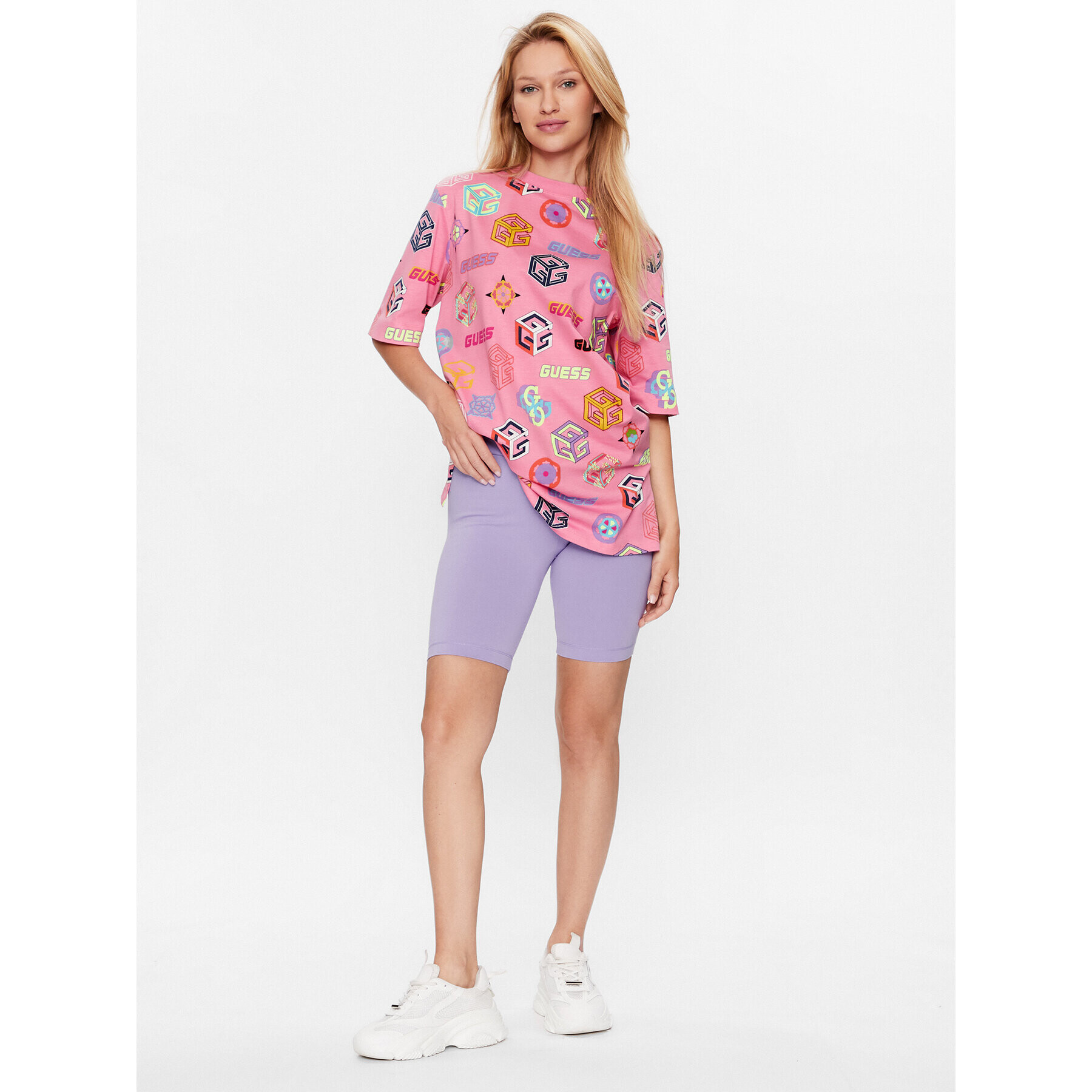 Guess Тишърт V3YI05 I3Z14 Розов Regular Fit - Pepit.bg
