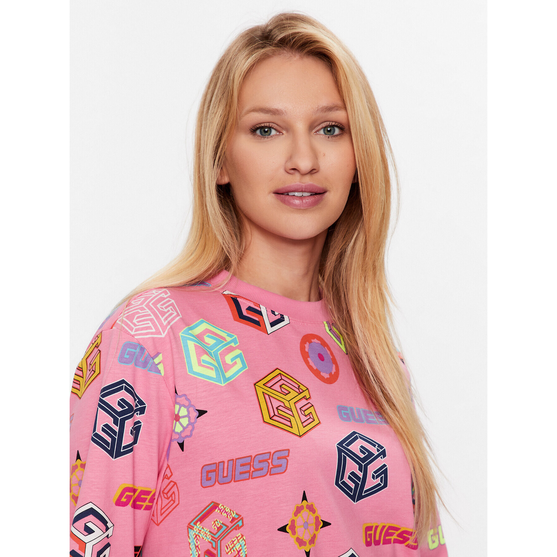 Guess Тишърт V3YI05 I3Z14 Розов Regular Fit - Pepit.bg