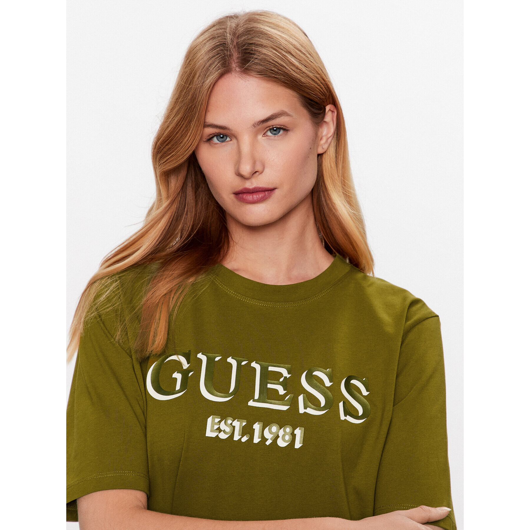 Guess Тишърт V3YI16 I3Z14 Зелен Regular Fit - Pepit.bg