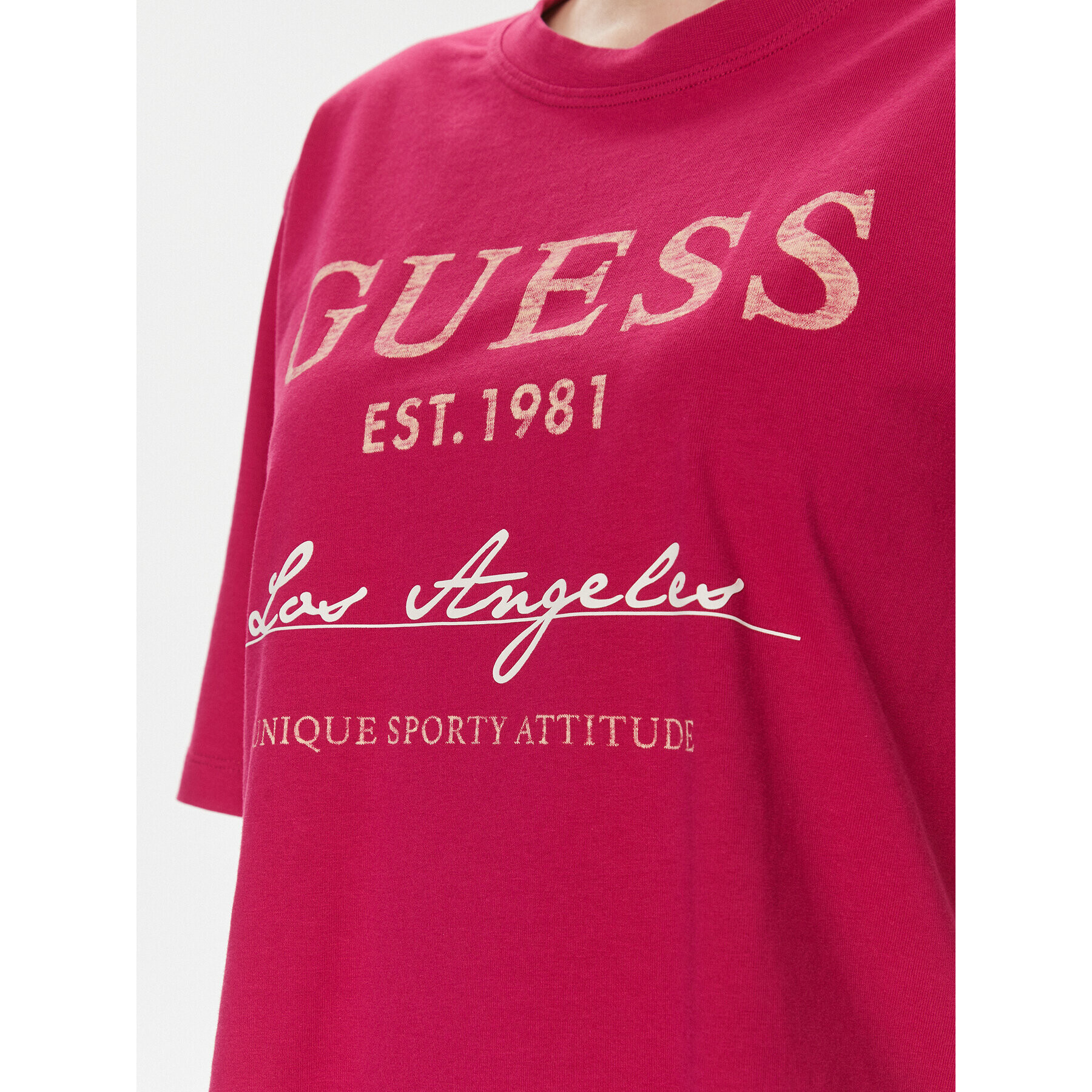 Guess Тишърт V4RI01 I3Z14 Виолетов Boxy Fit - Pepit.bg