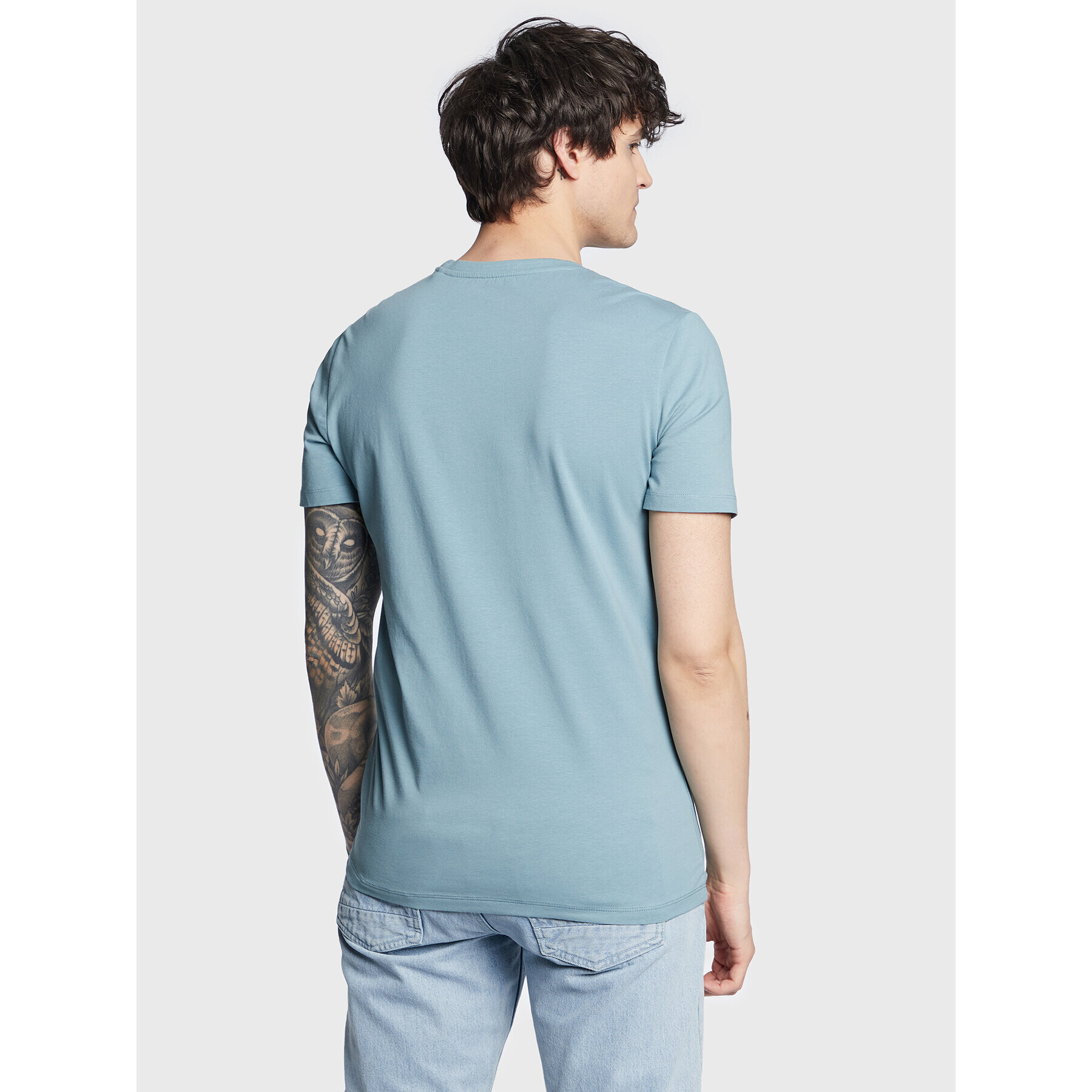 Guess Тишърт Vetical Logo M3GI22 J1314 Син Slim Fit - Pepit.bg