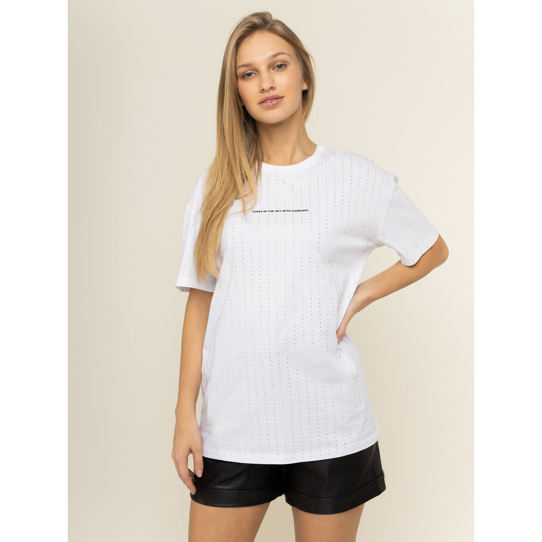 Guess Тишърт W01I92 K7DN0 Бял Regular Fit - Pepit.bg