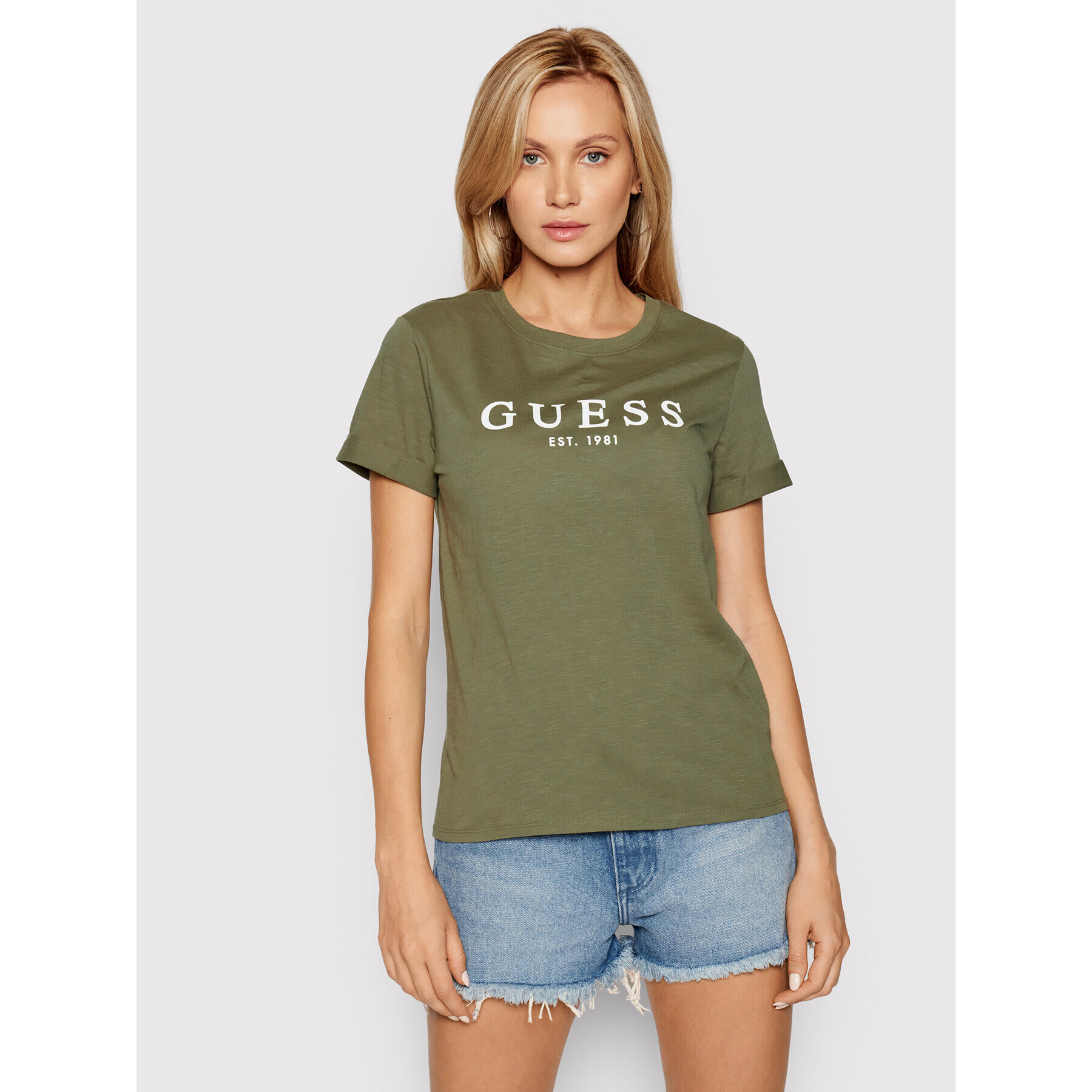 Guess Тишърт 1981 W0GI69 R8G01 Зелен Regular Fit - Pepit.bg