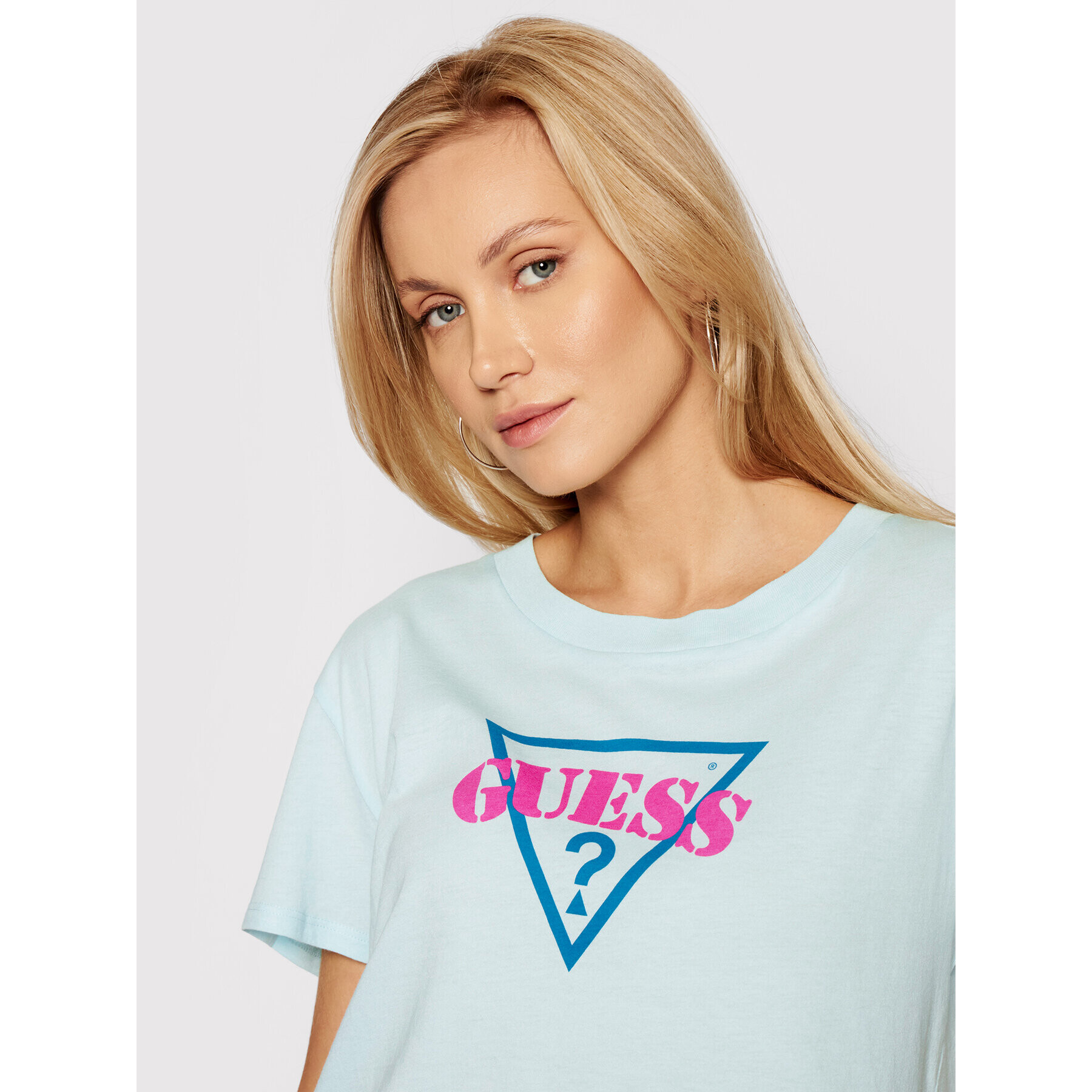 Guess Тишърт W0GI80 K19U4 Син Regular Fit - Pepit.bg