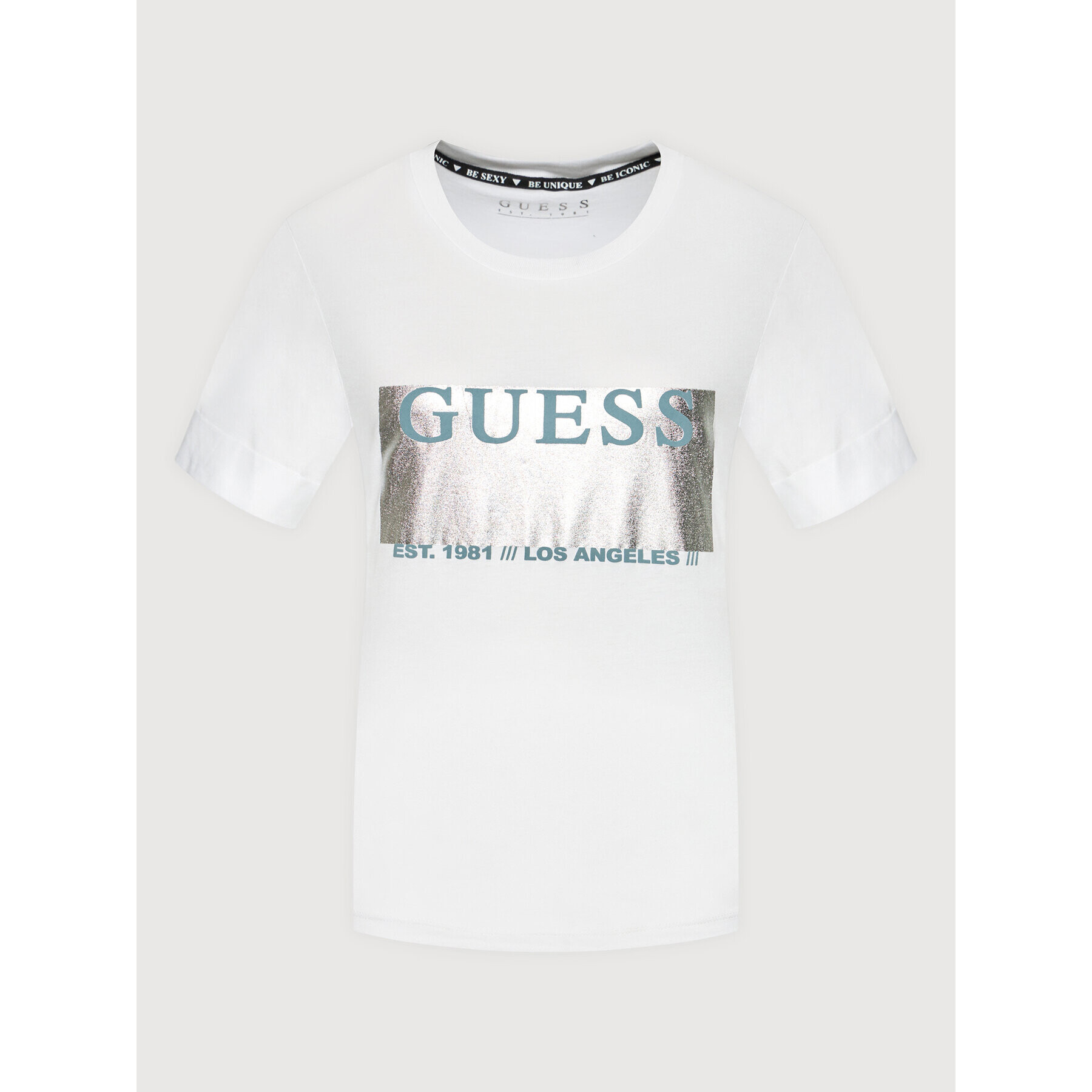 Guess Тишърт W1BI04 K46D1 Бял Regular Fit - Pepit.bg