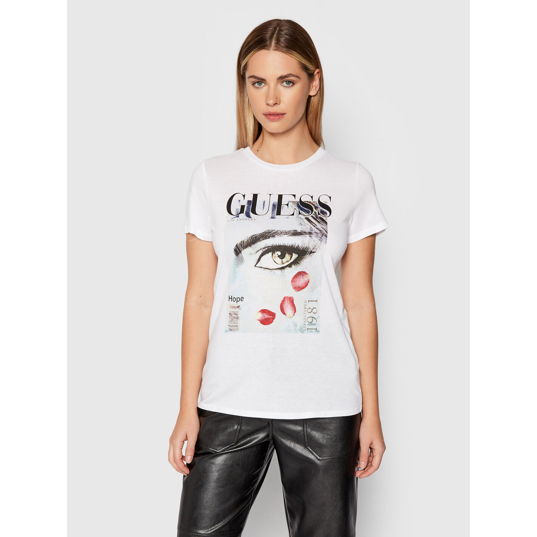 Guess Тишърт W1BI34 K9SN1 Бял Regular Fit - Pepit.bg