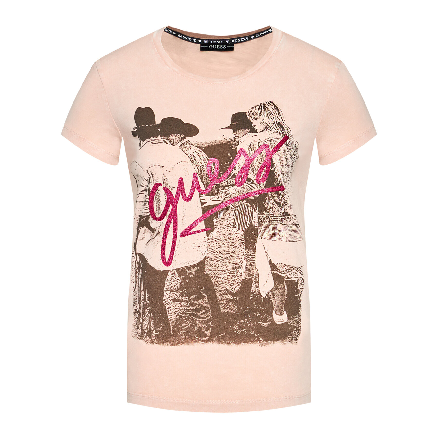 Guess Тишърт W1GI0K JA900 Розов Regular Fit - Pepit.bg