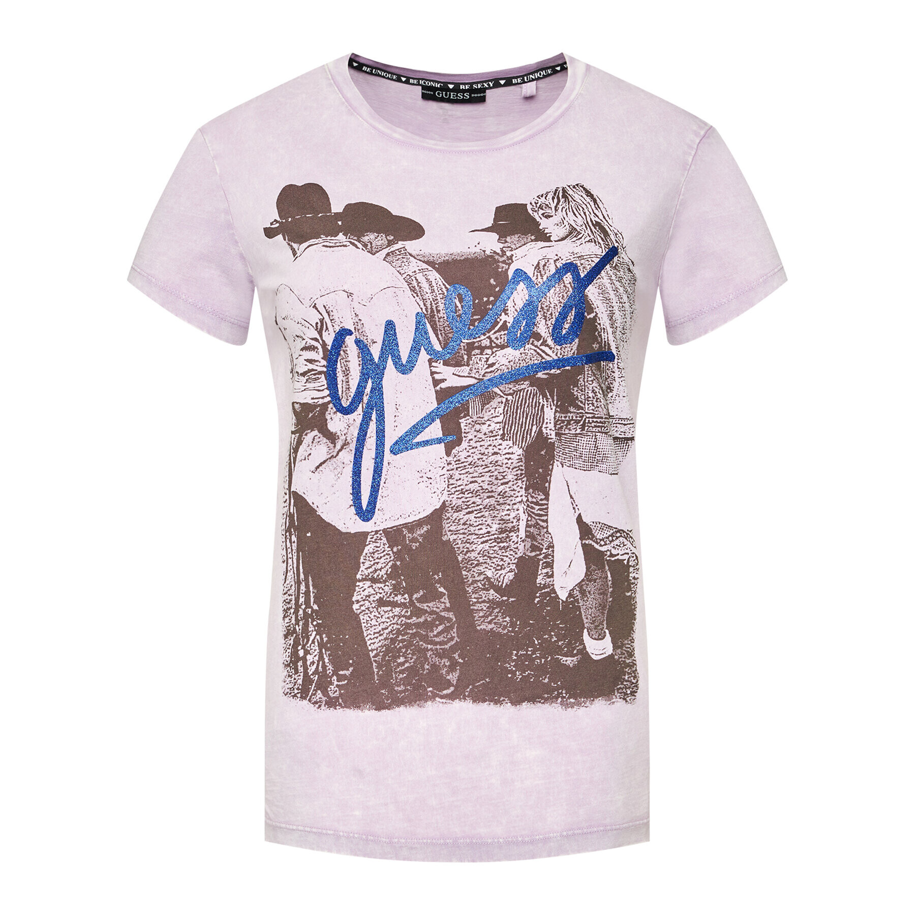 Guess Тишърт W1GI0K JA900 Виолетов Regular Fit - Pepit.bg