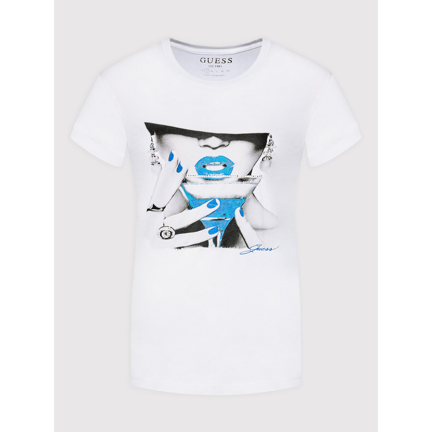 Guess Тишърт W1RI02 K9TD2 Бял Regular Fit - Pepit.bg