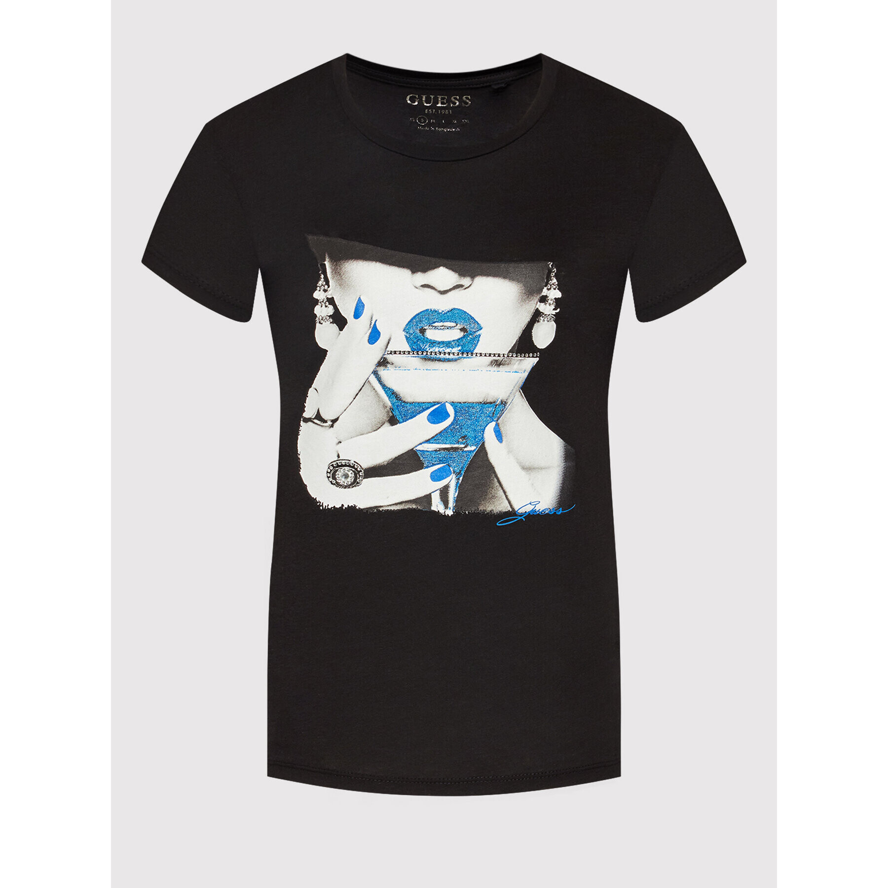 Guess Тишърт W1RI02 K9TD2 Черен Regular Fit - Pepit.bg