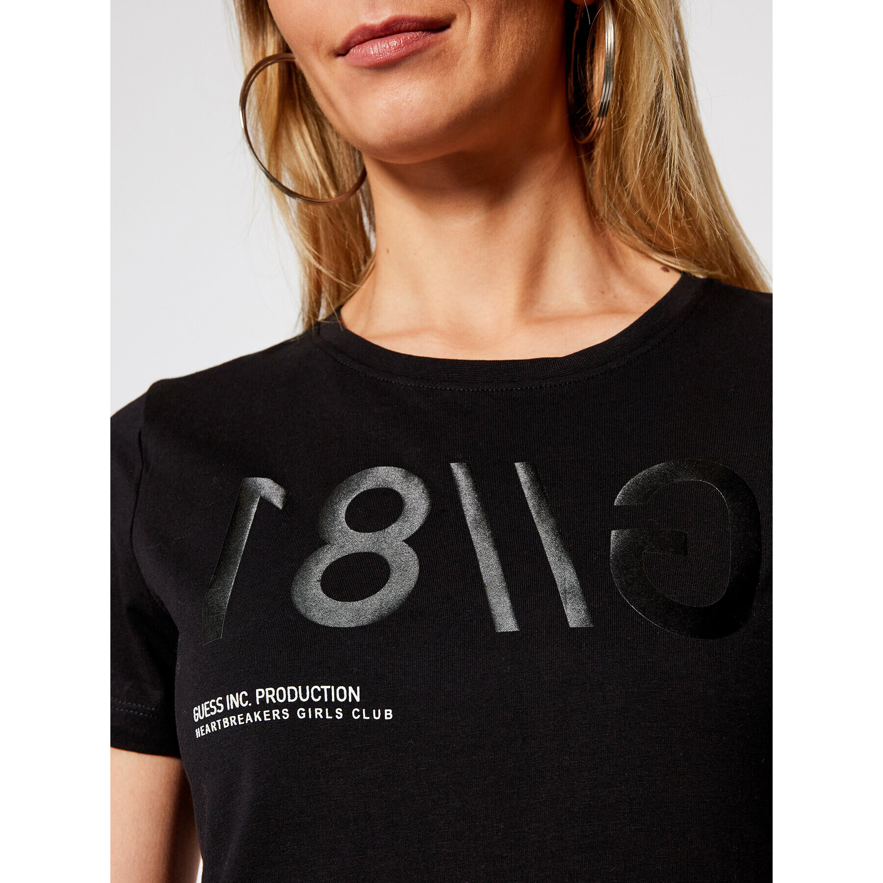 Guess Тишърт W1RI0B I3Z00 Черен Slim Fit - Pepit.bg