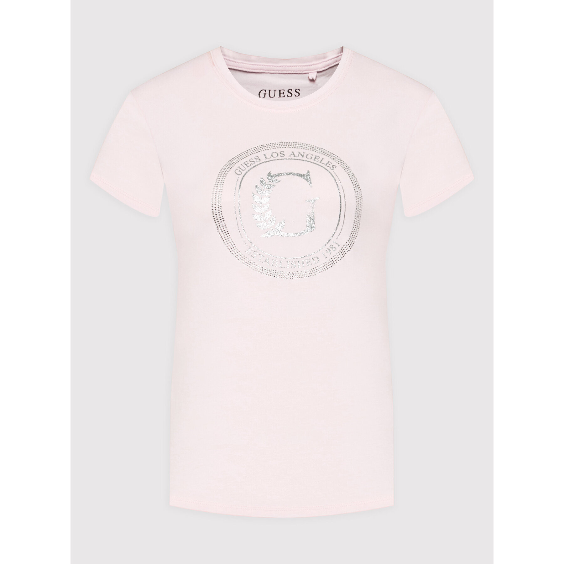 Guess Тишърт W1RI14 KAKZ2 Розов Regular Fit - Pepit.bg