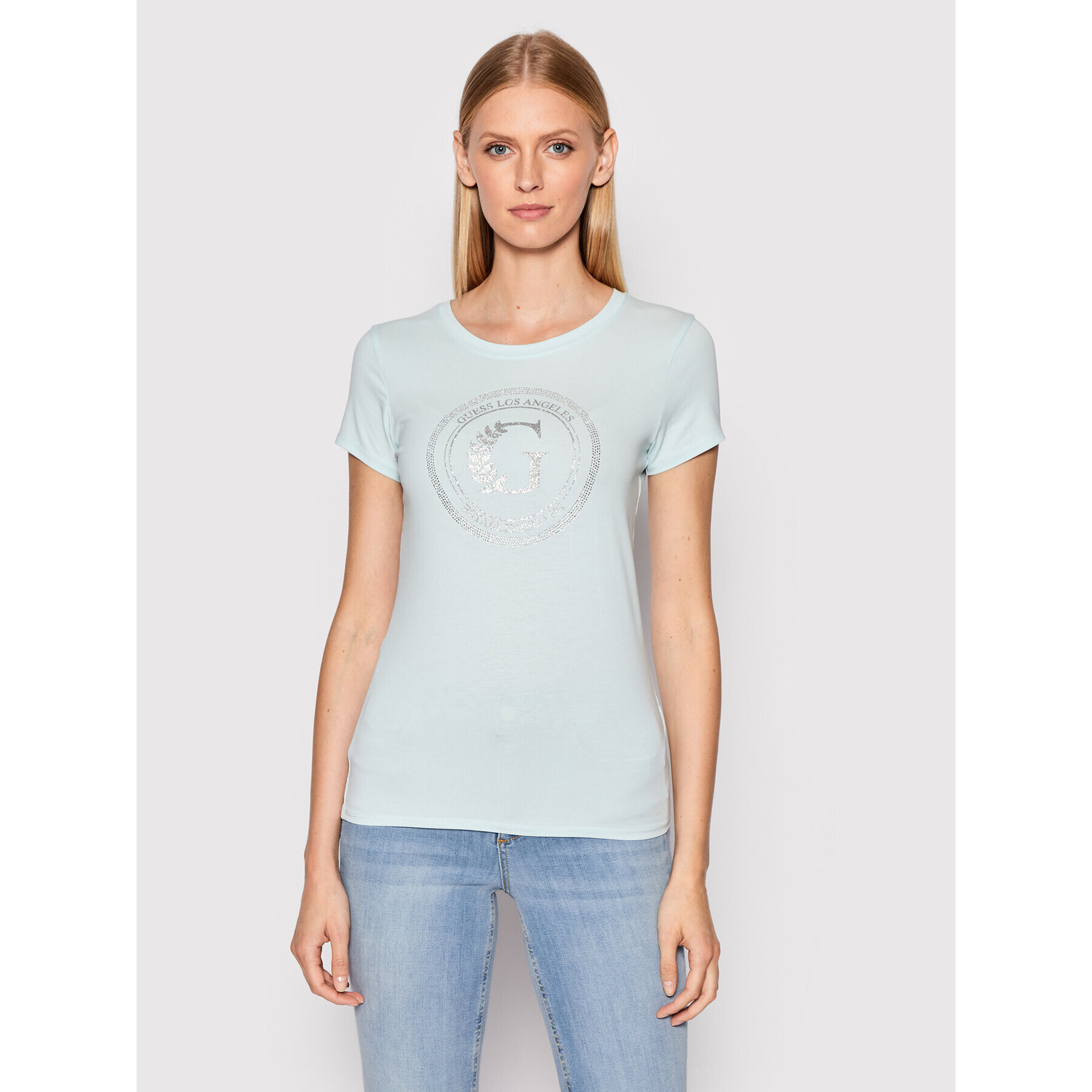 Guess Тишърт W1RI14 KAKZ2 Син Regular Fit - Pepit.bg