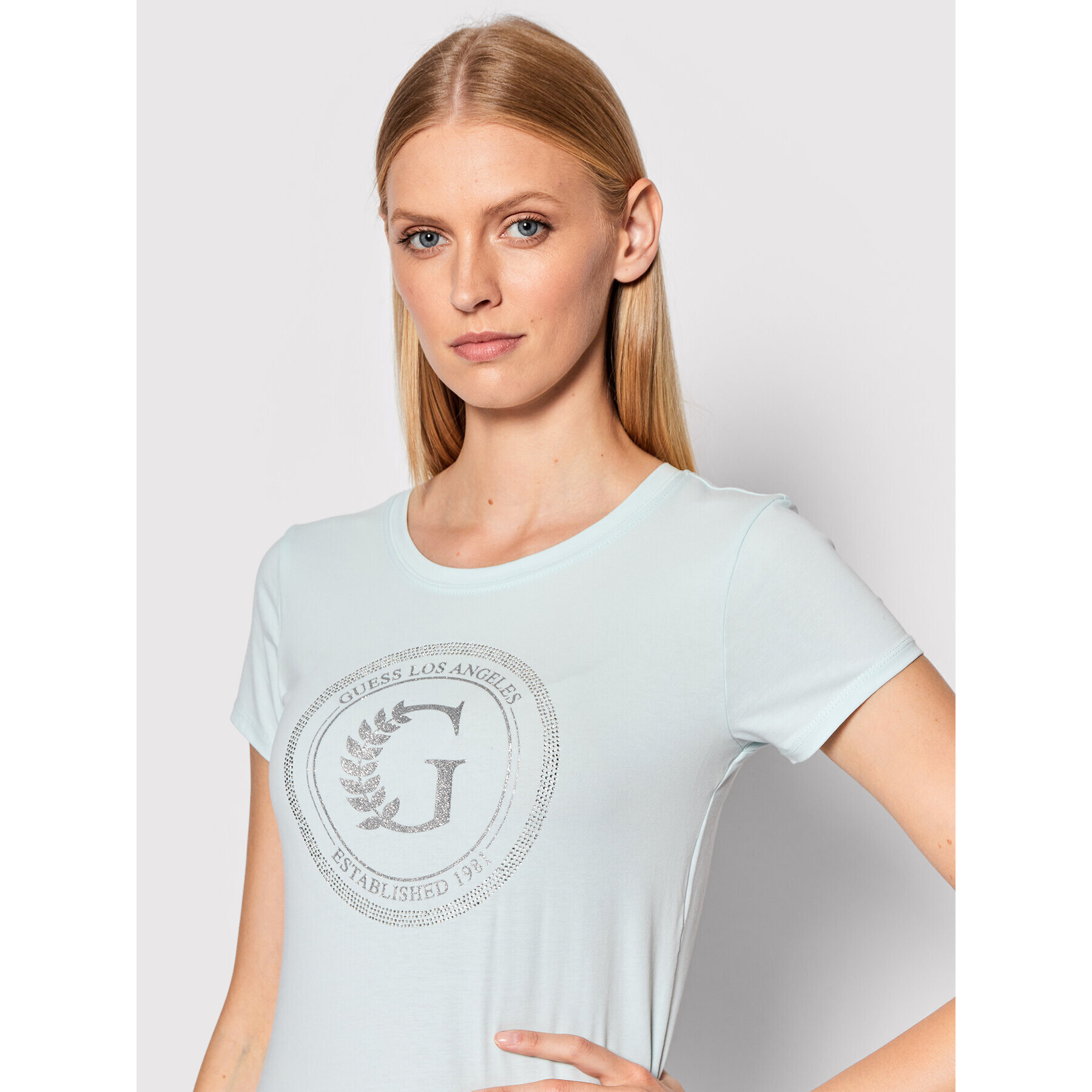 Guess Тишърт W1RI14 KAKZ2 Син Regular Fit - Pepit.bg