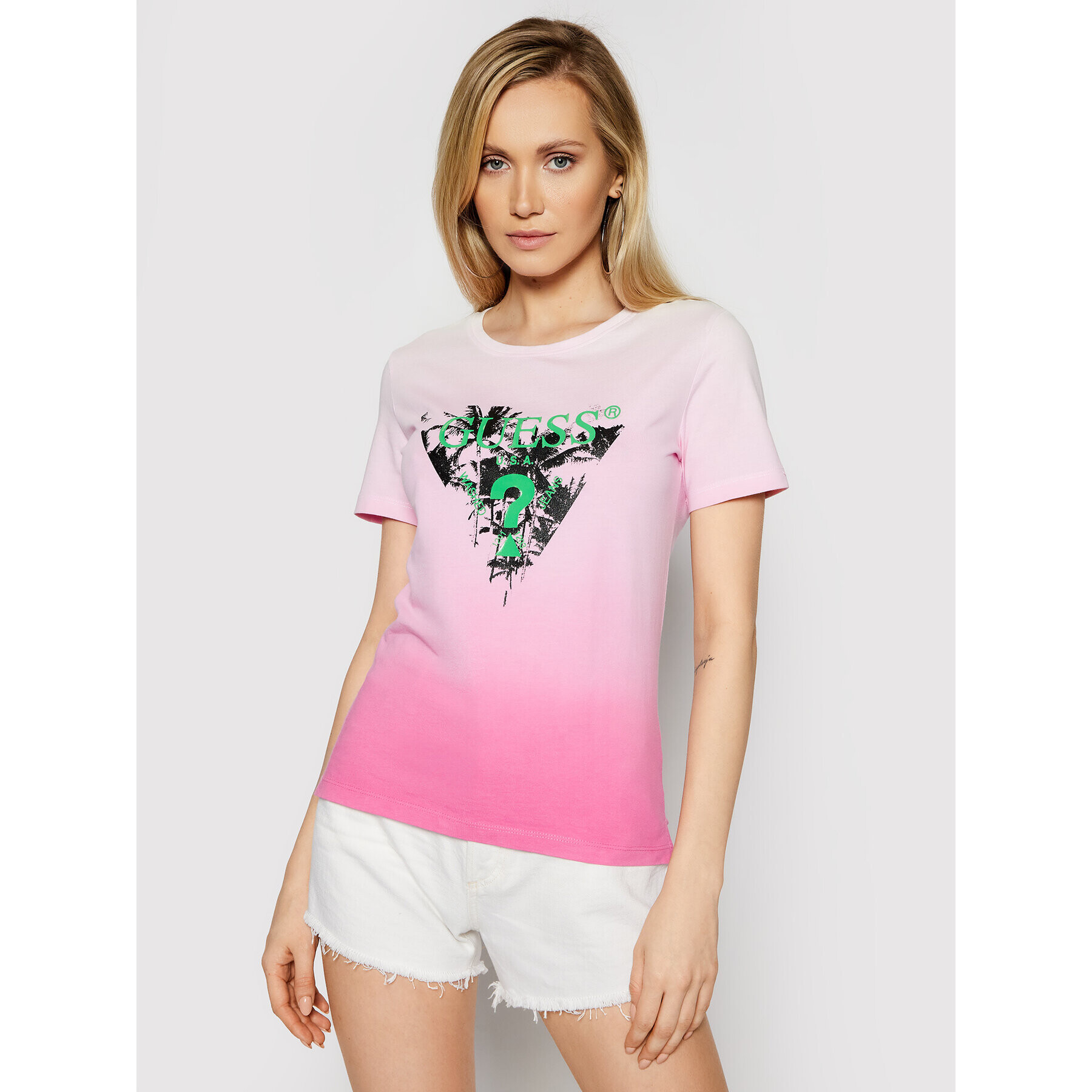 Guess Тишърт W1RI9D I3Z00 Розов Regular Fit - Pepit.bg