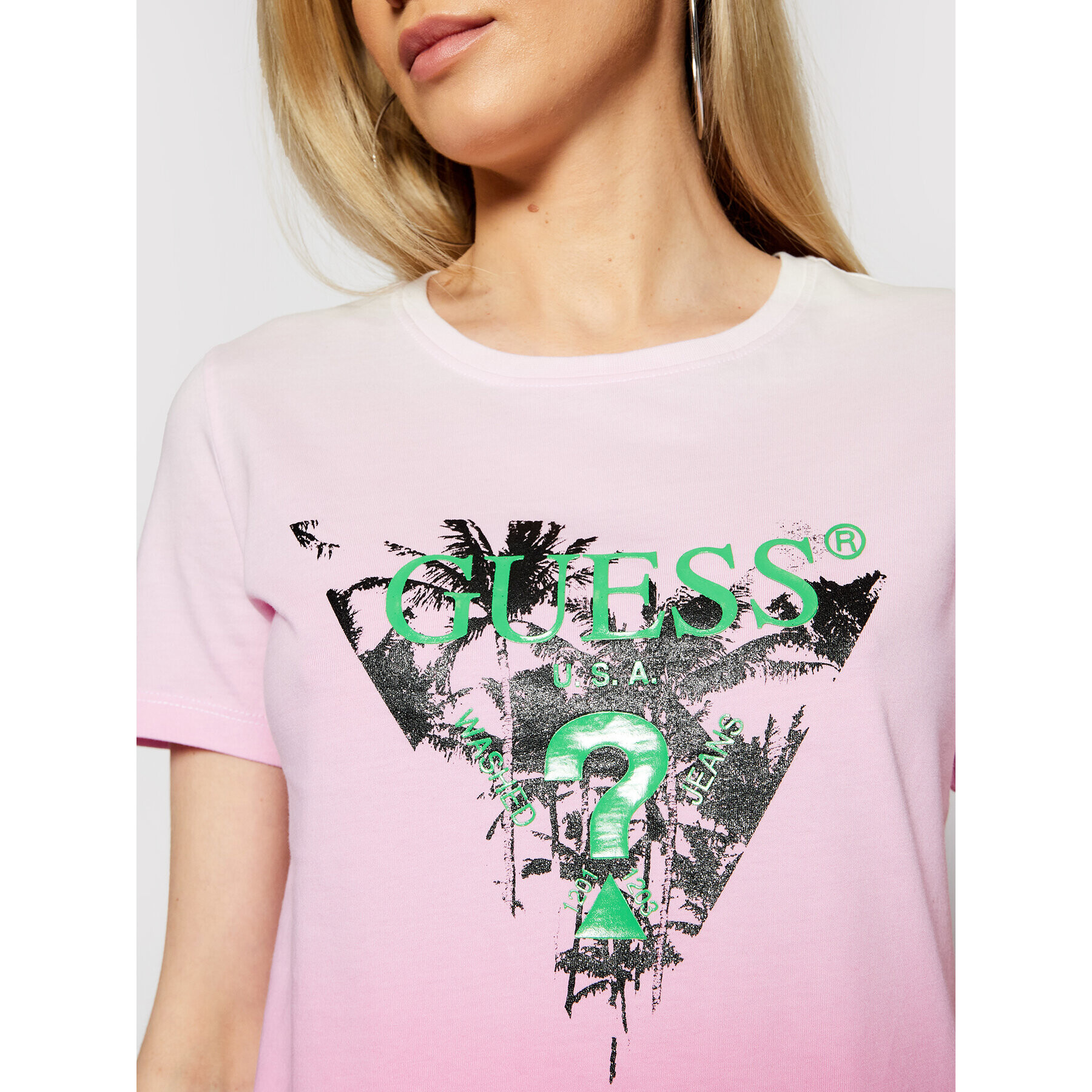 Guess Тишърт W1RI9D I3Z00 Розов Regular Fit - Pepit.bg