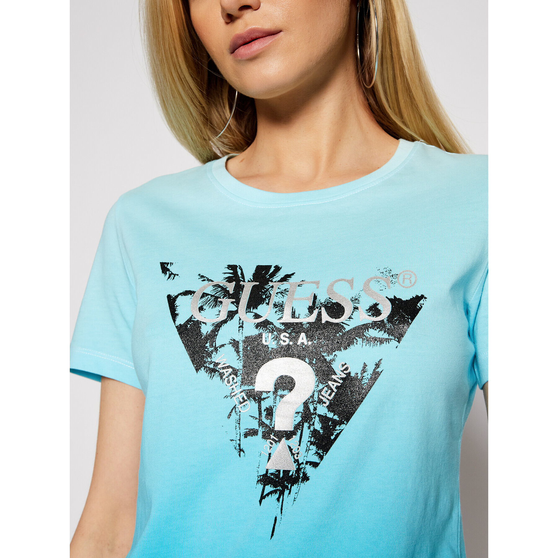 Guess Тишърт W1RI9D I3Z00 Син Regular Fit - Pepit.bg