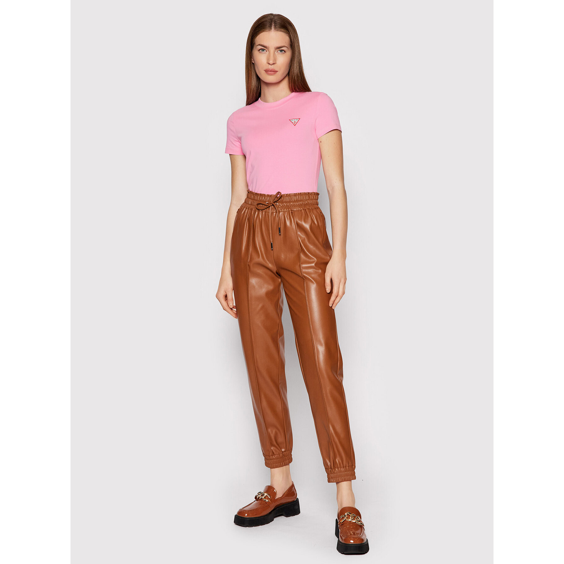 Guess Тишърт W1YI0Z J1311 Розов Slim Fit - Pepit.bg