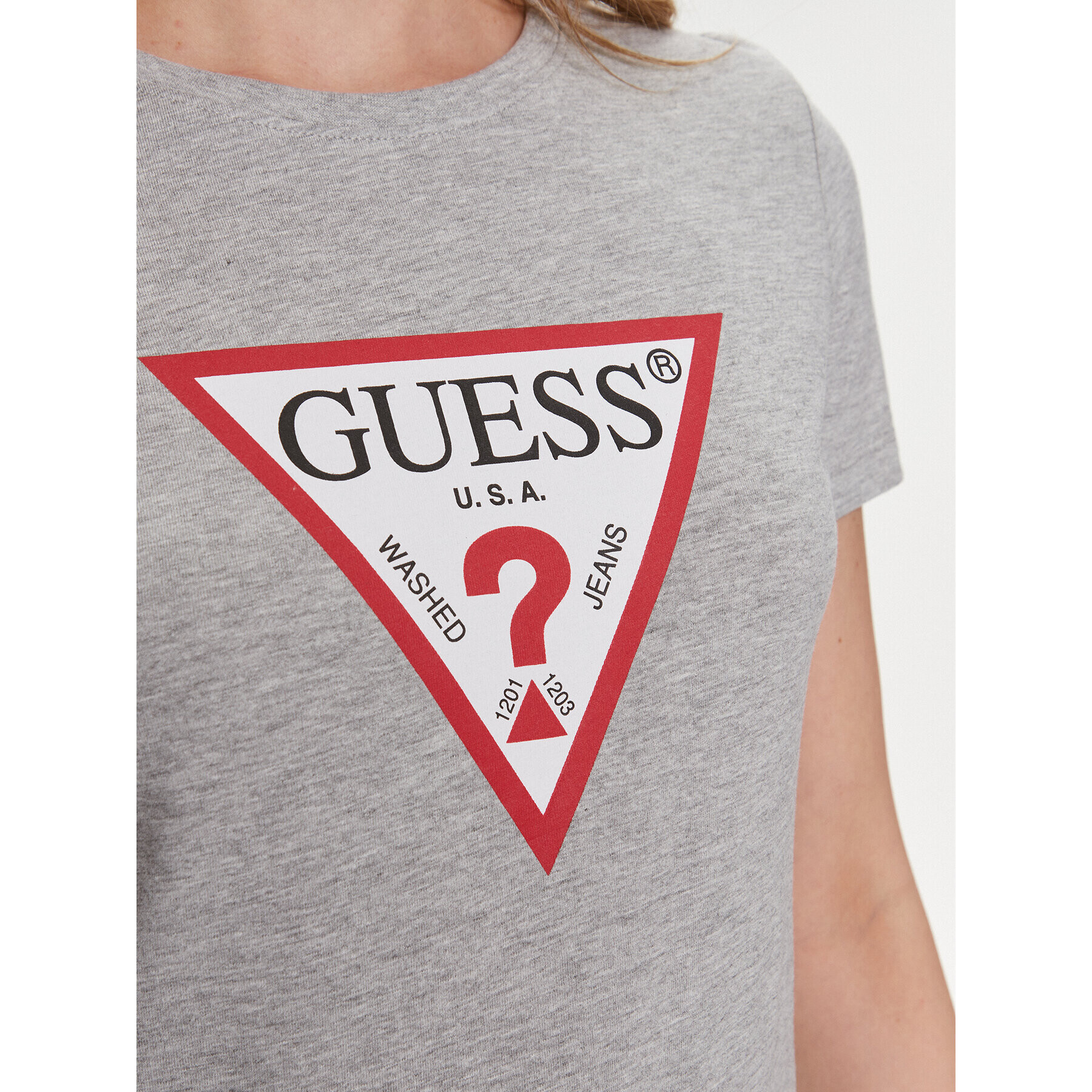 Guess Тишърт W1YI1 BI3Z14 Сив Slim Fit - Pepit.bg