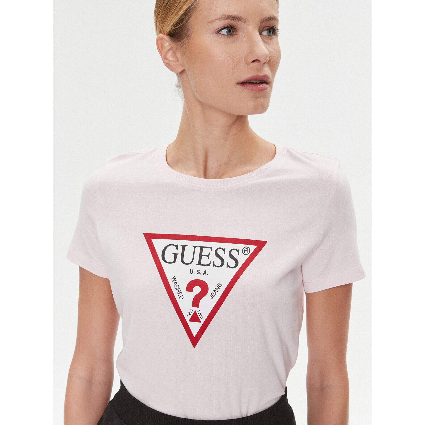 Guess Тишърт W1YI1B I3Z14 Розов Slim Fit - Pepit.bg