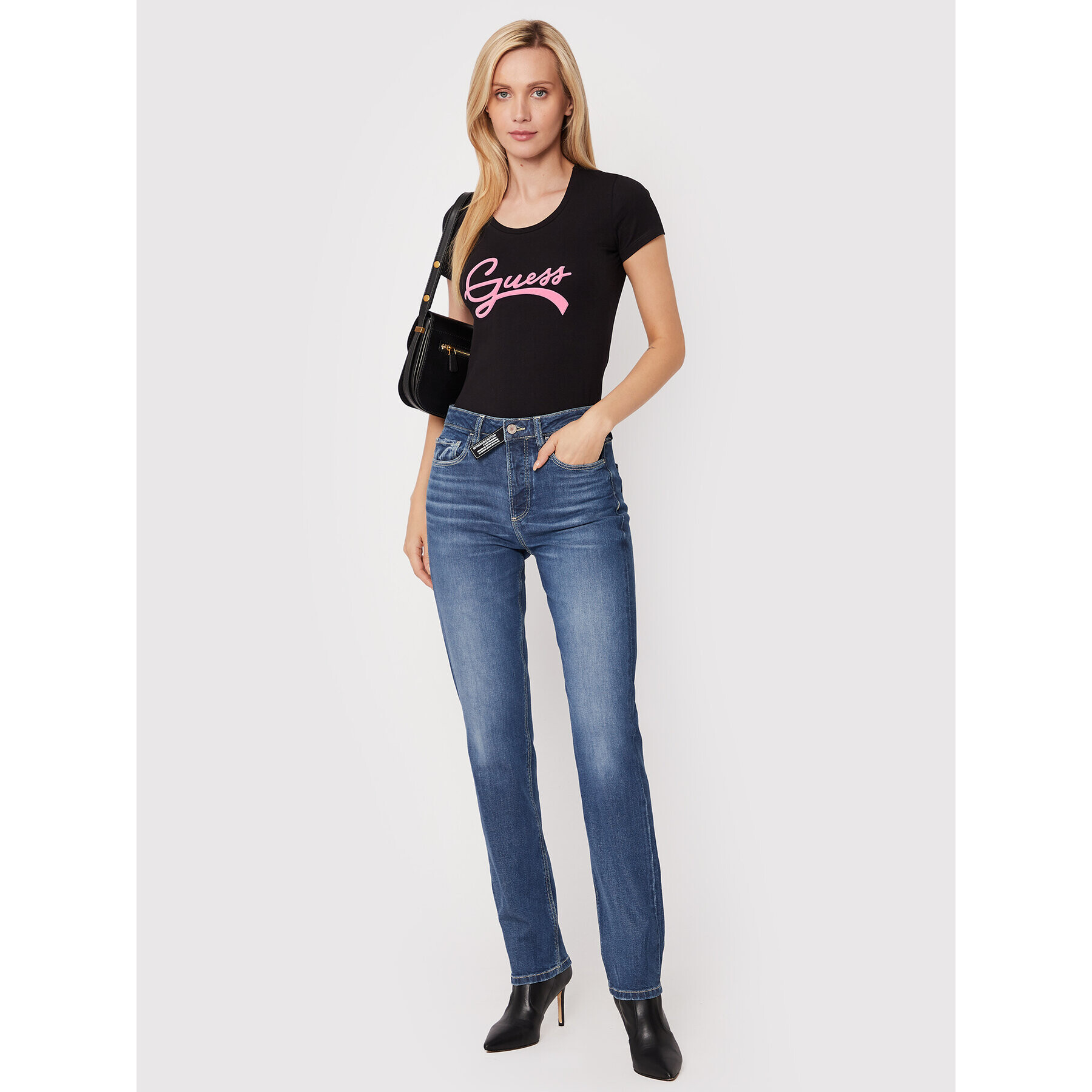 Guess Тишърт W2BI66 J1311 Черен Slim Fit - Pepit.bg