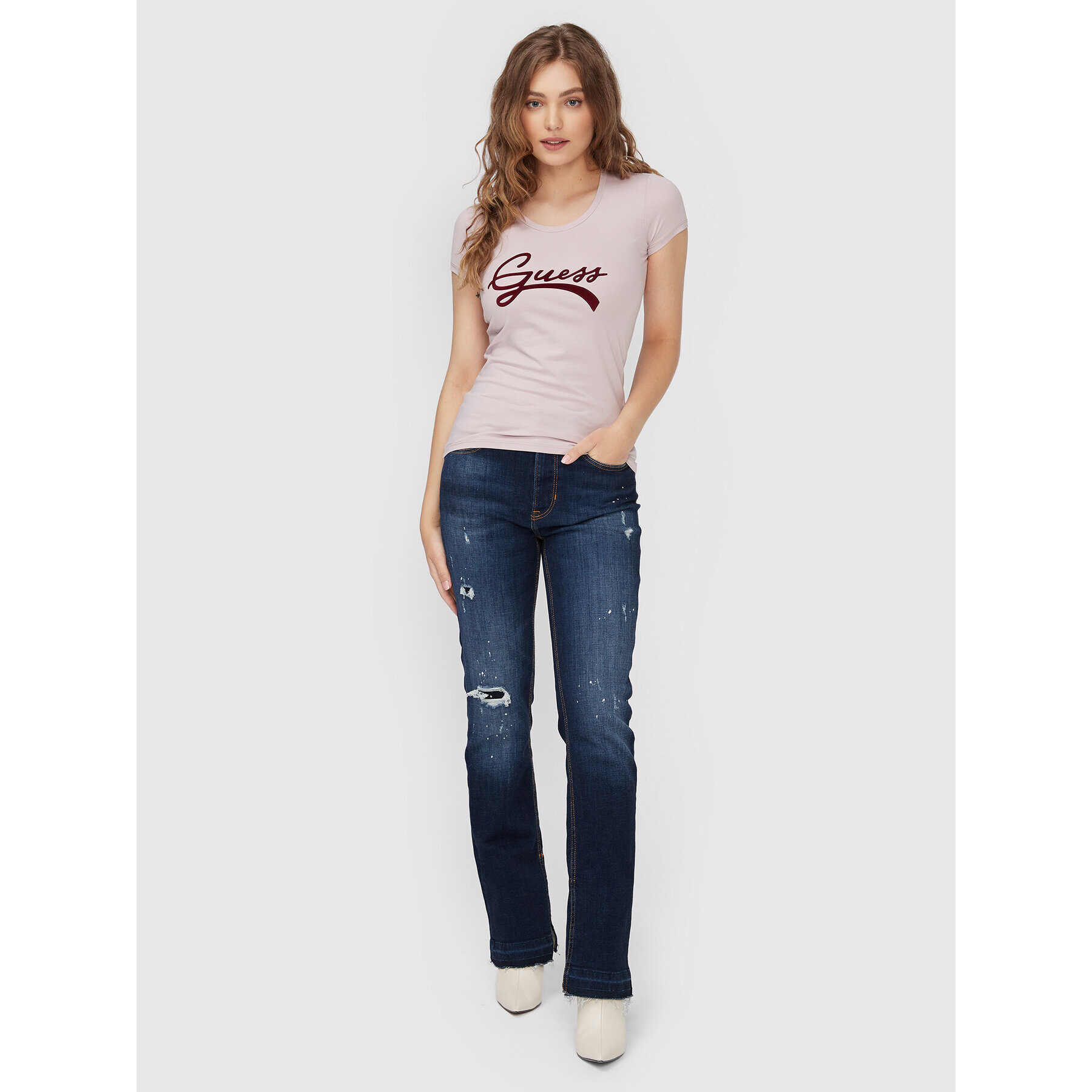 Guess Тишърт W2BI66 J1311 Виолетов Regular Fit - Pepit.bg