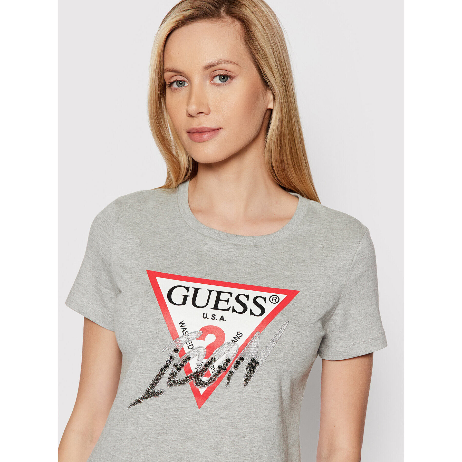 Guess Тишърт W2GI02 I3Z11 Сив Regular Fit - Pepit.bg