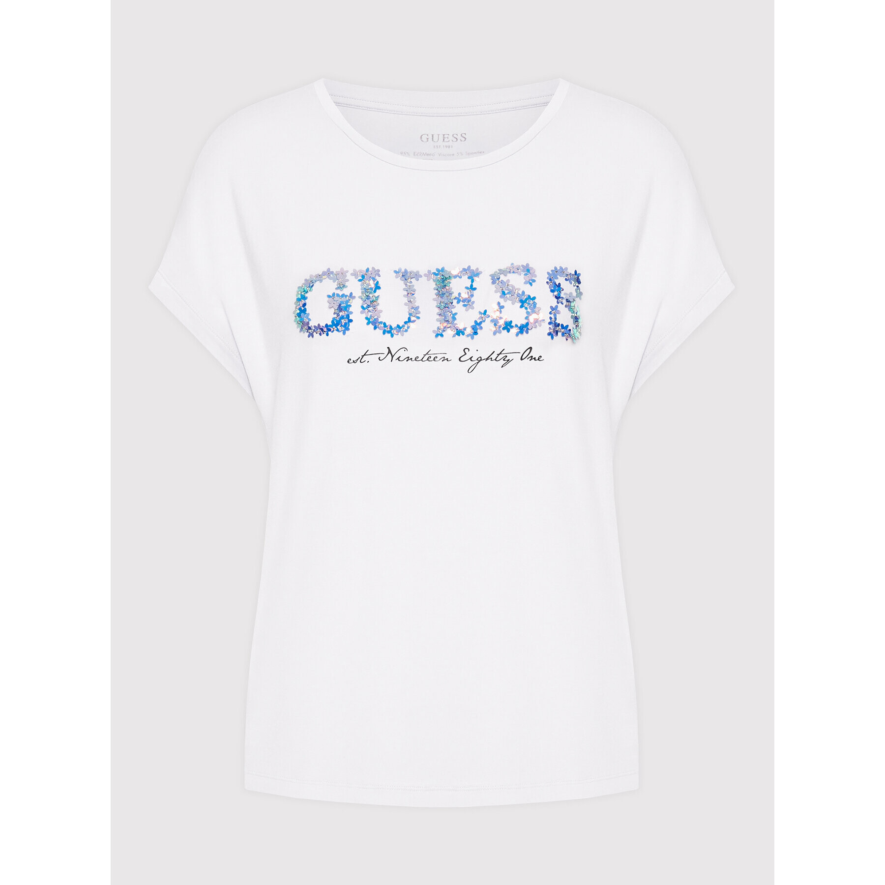 Guess Тишърт W2GI03 K68D0 Бял Regular Fit - Pepit.bg