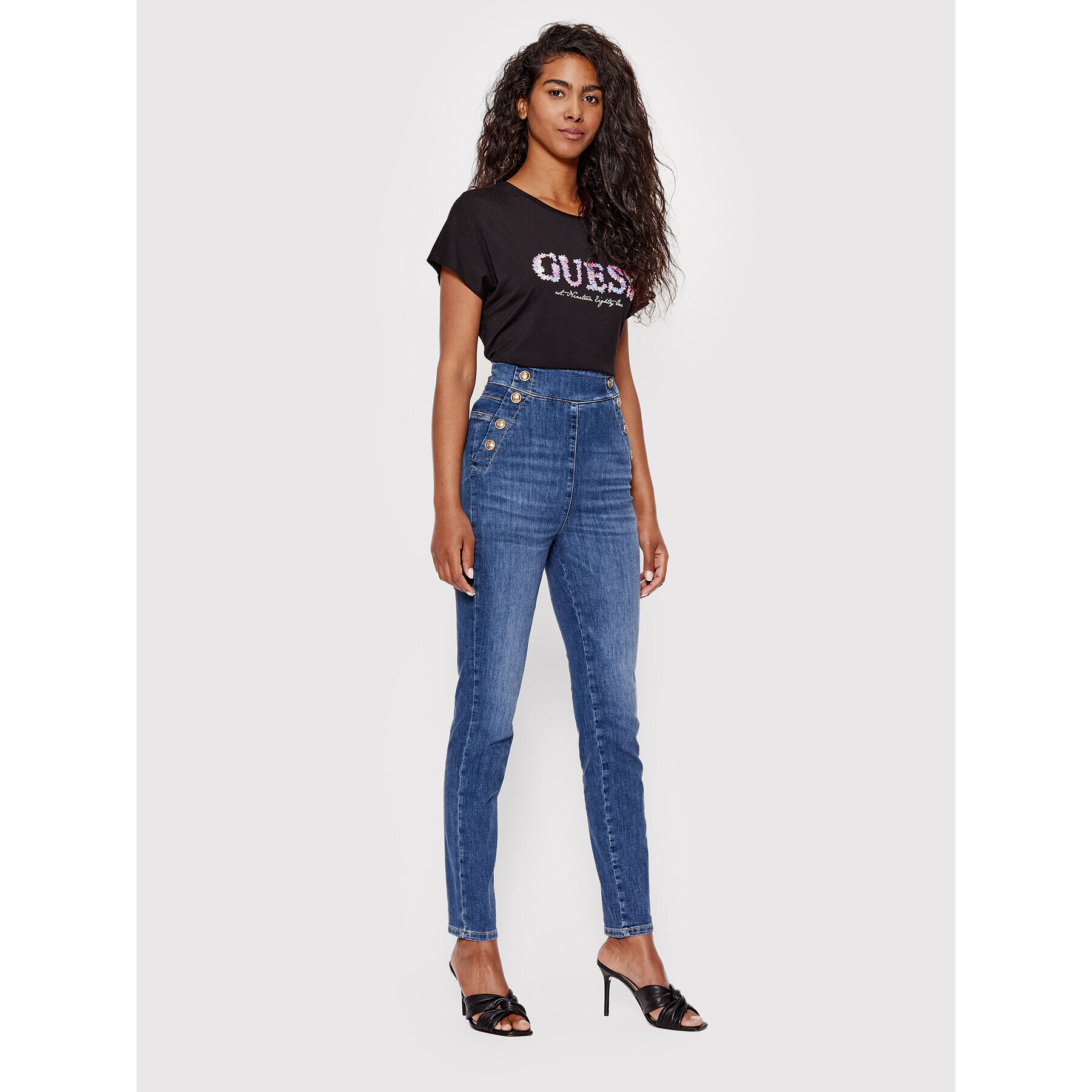Guess Тишърт W2GI03 K68D0 Черен Regular Fit - Pepit.bg