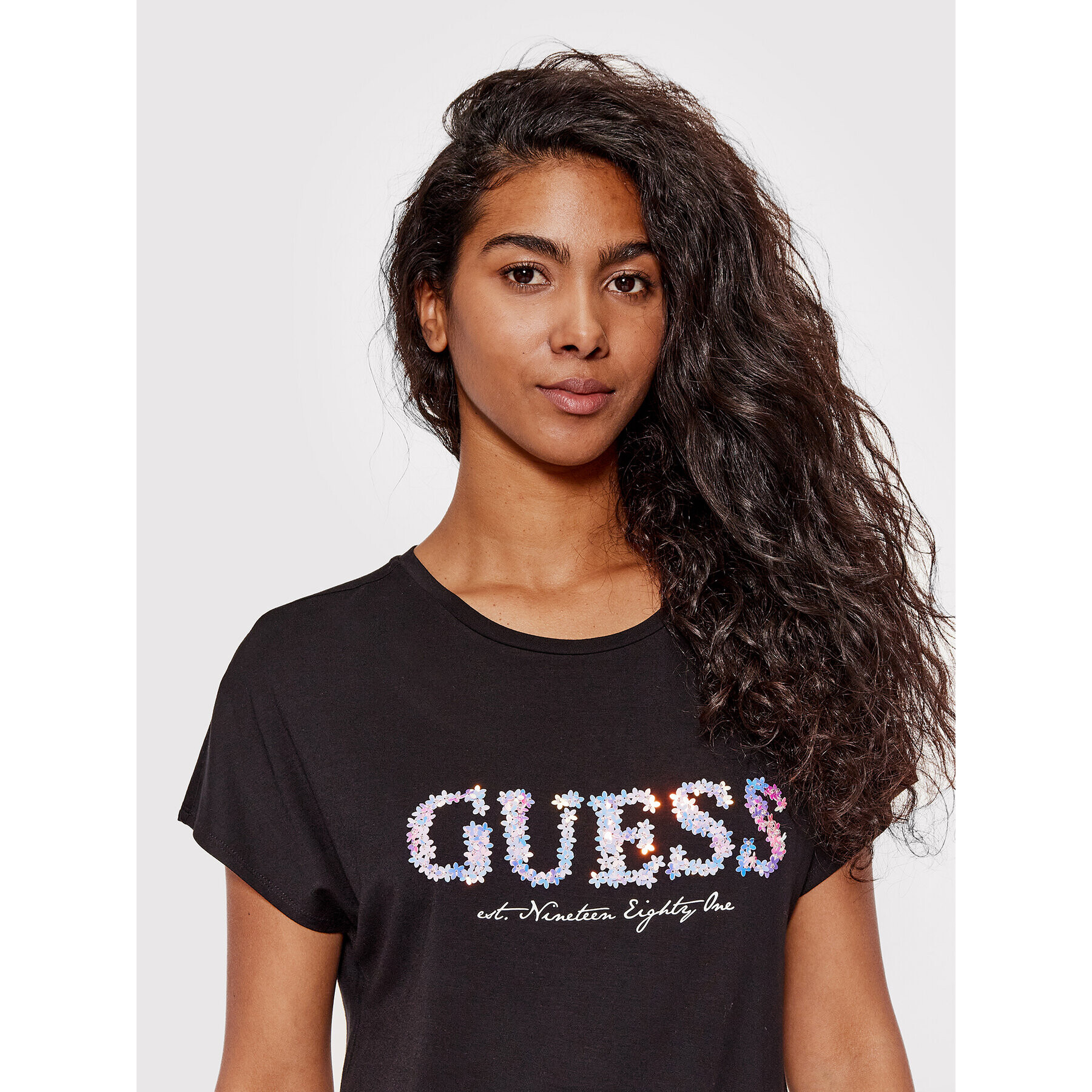 Guess Тишърт W2GI03 K68D0 Черен Regular Fit - Pepit.bg