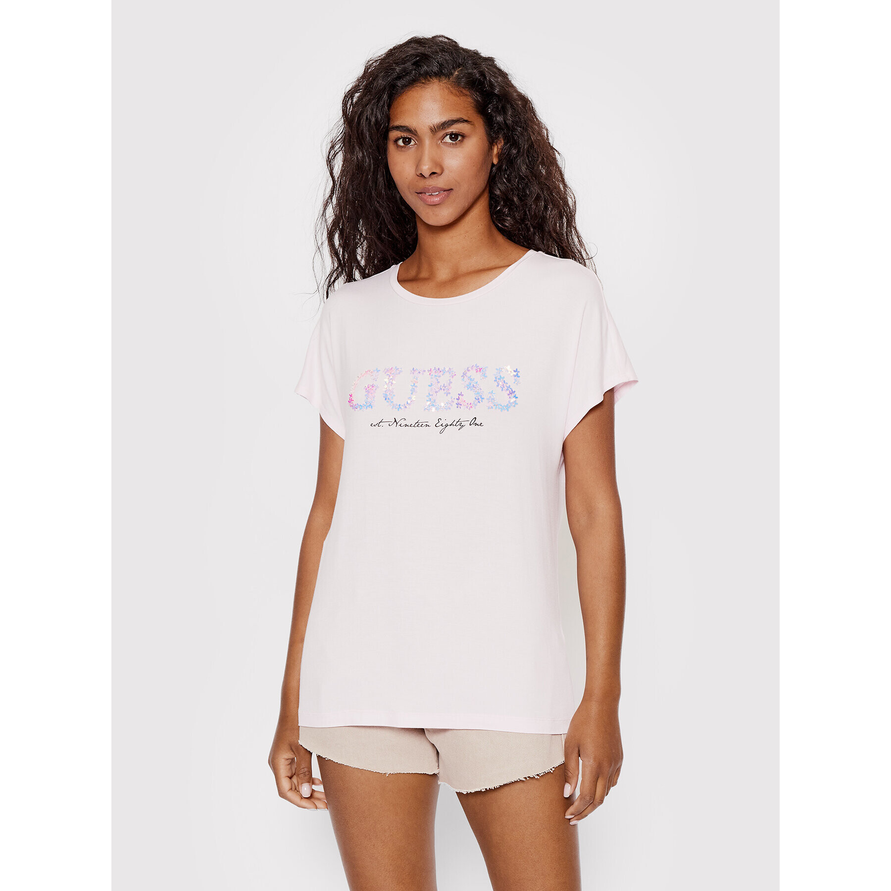 Guess Тишърт W2GI03 K68D0 Розов Regular Fit - Pepit.bg