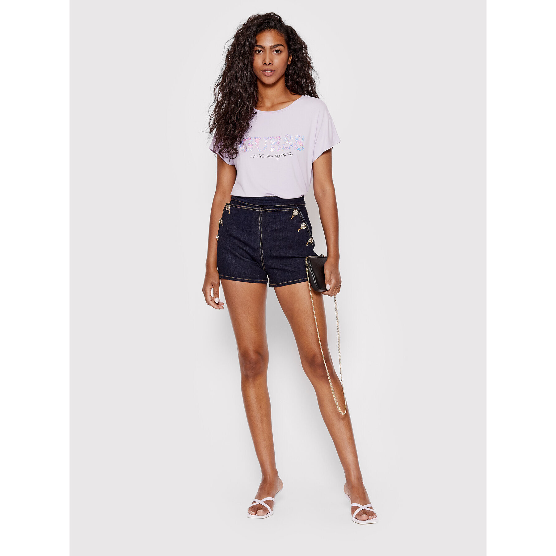 Guess Тишърт W2GI03 K68D0 Виолетов Regular Fit - Pepit.bg