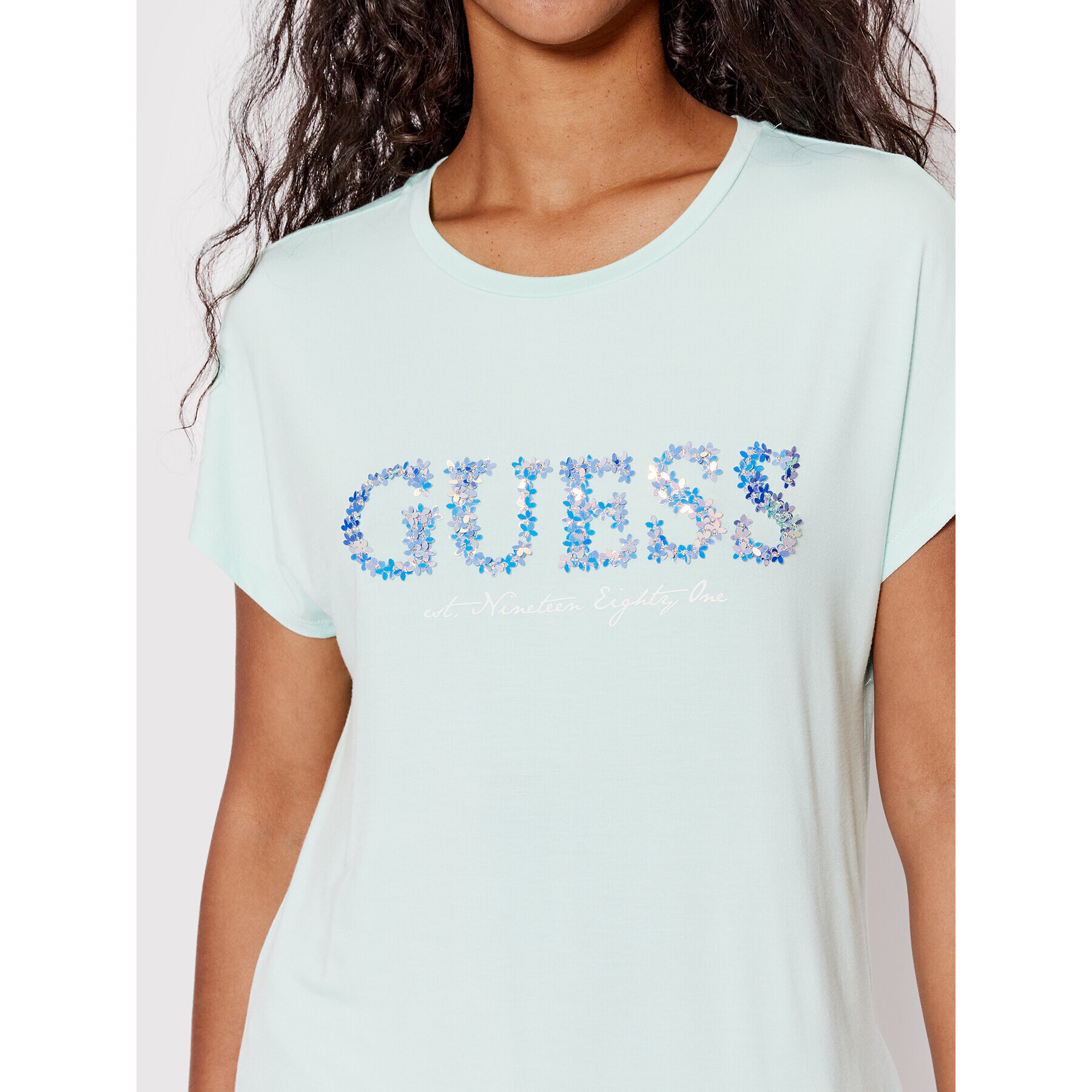 Guess Тишърт W2GI03 K68D0 Зелен Regular Fit - Pepit.bg