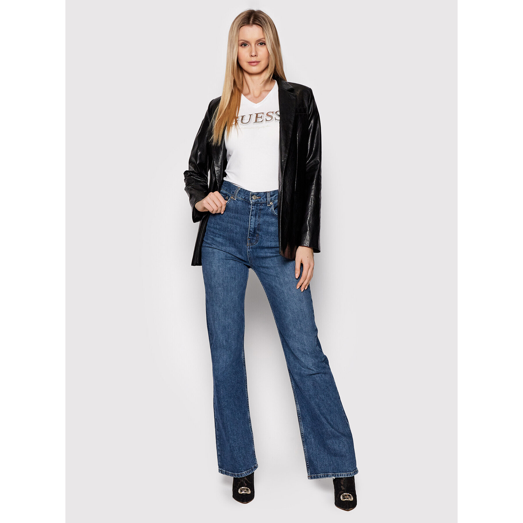Guess Тишърт W2GI05 J1300 Бял Regular Fit - Pepit.bg