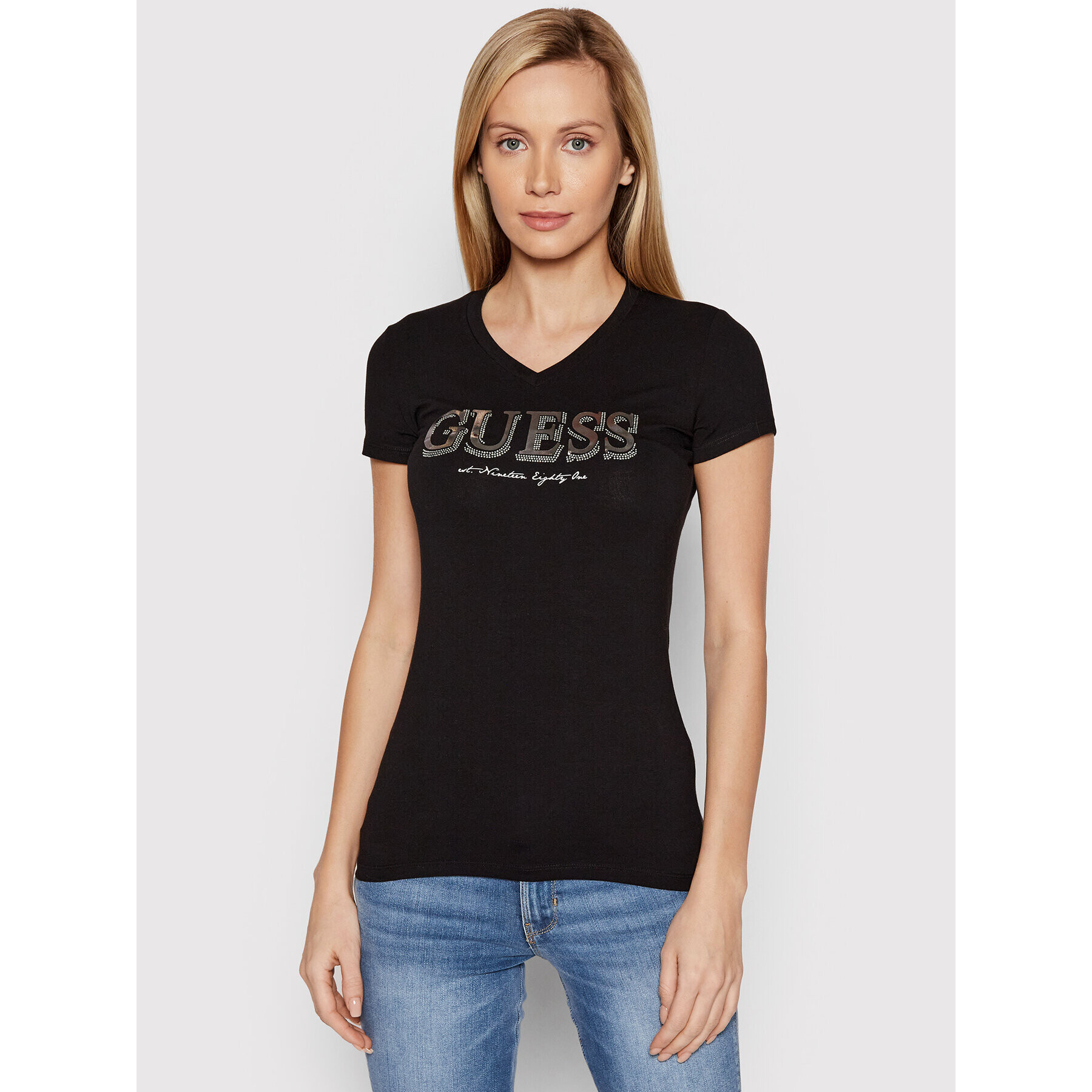 Guess Тишърт W2GI05 J1300 Черен Regular Fit - Pepit.bg
