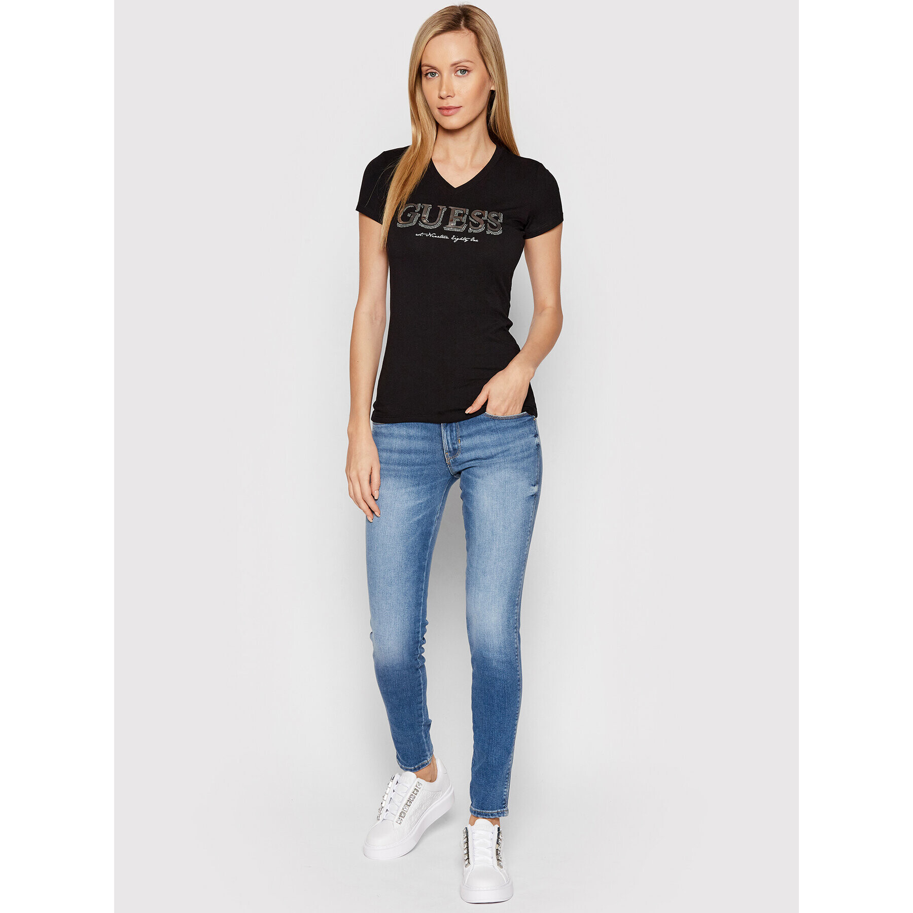 Guess Тишърт W2GI05 J1300 Черен Regular Fit - Pepit.bg